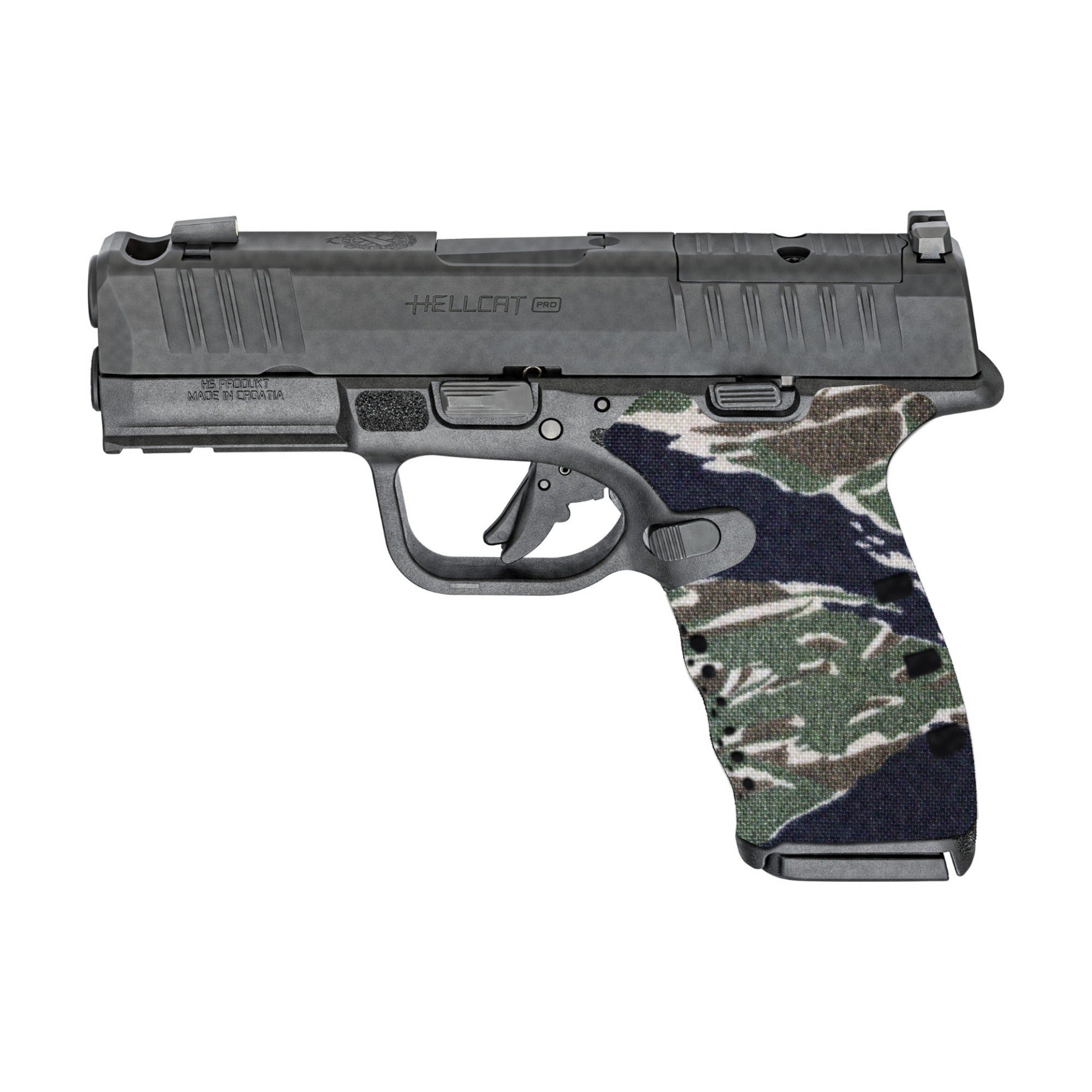 Springfield Hellcat Pro Cordura grip wrap, Tiger Stripe (Green/Black)