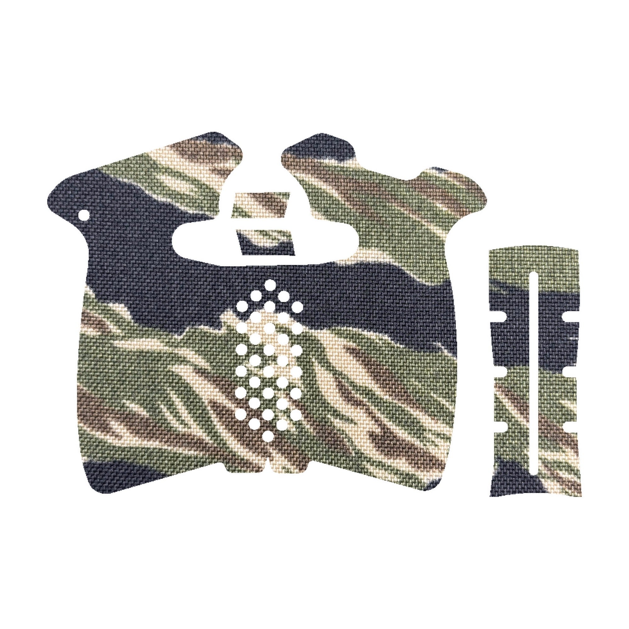 Springfield Hellcat Pro grip wrap kit outline, Tiger Stripe (Green/Black)