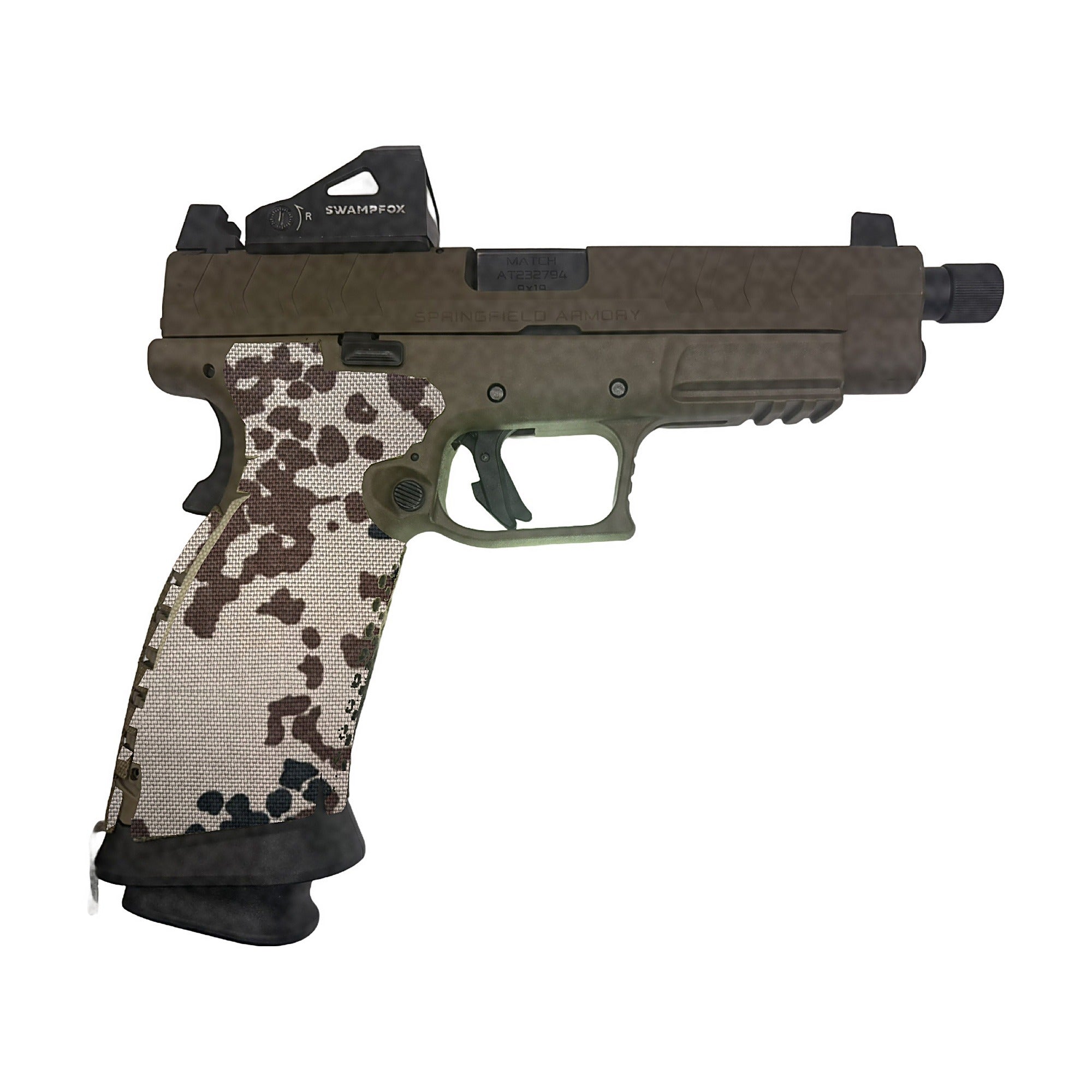 Springfield XDM 9mm/.40 S&W (Full Size) Cordura grip wrap, Tropentarn