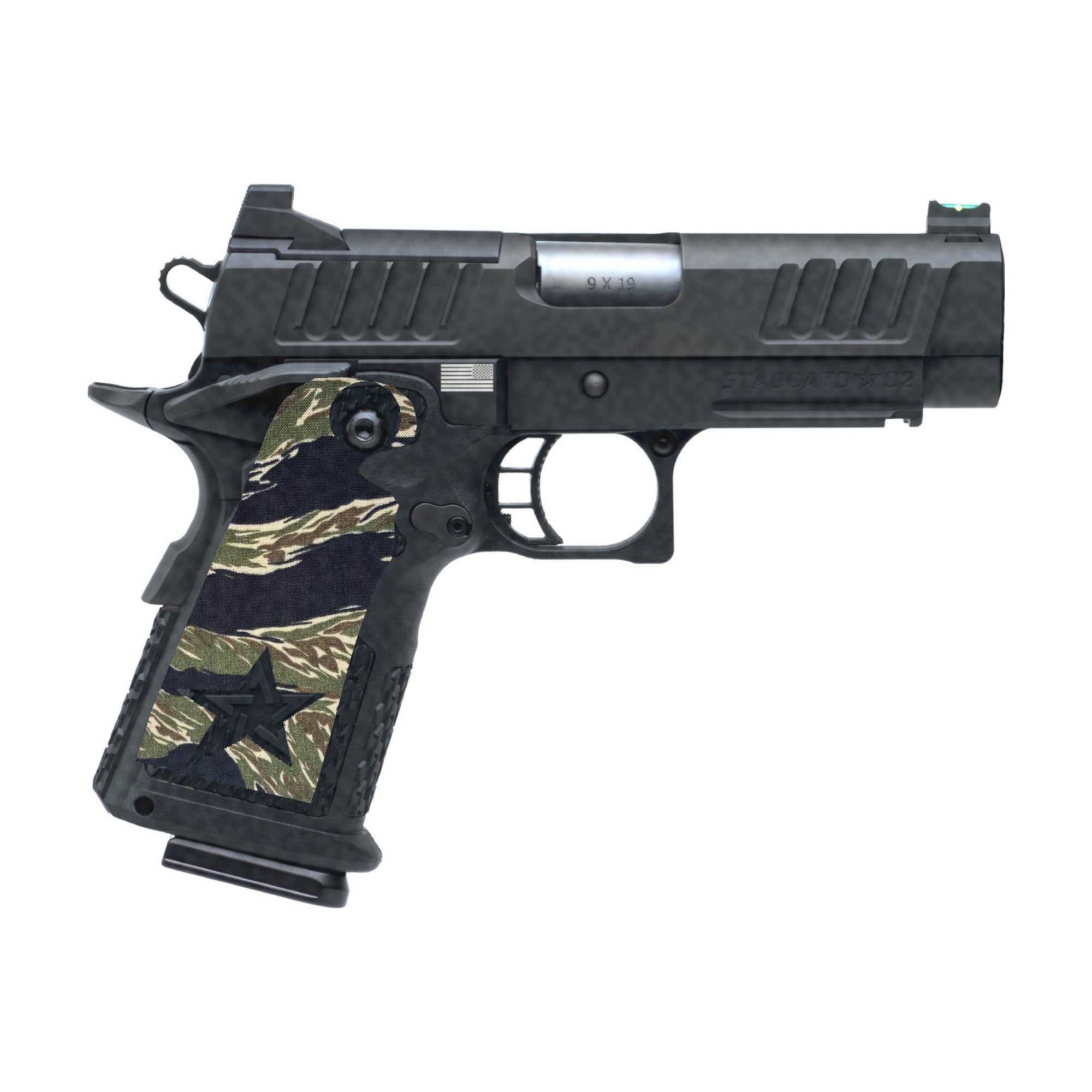 Staccato C2 Cordura grip wrap, Tiger Stripe (Green/Black)