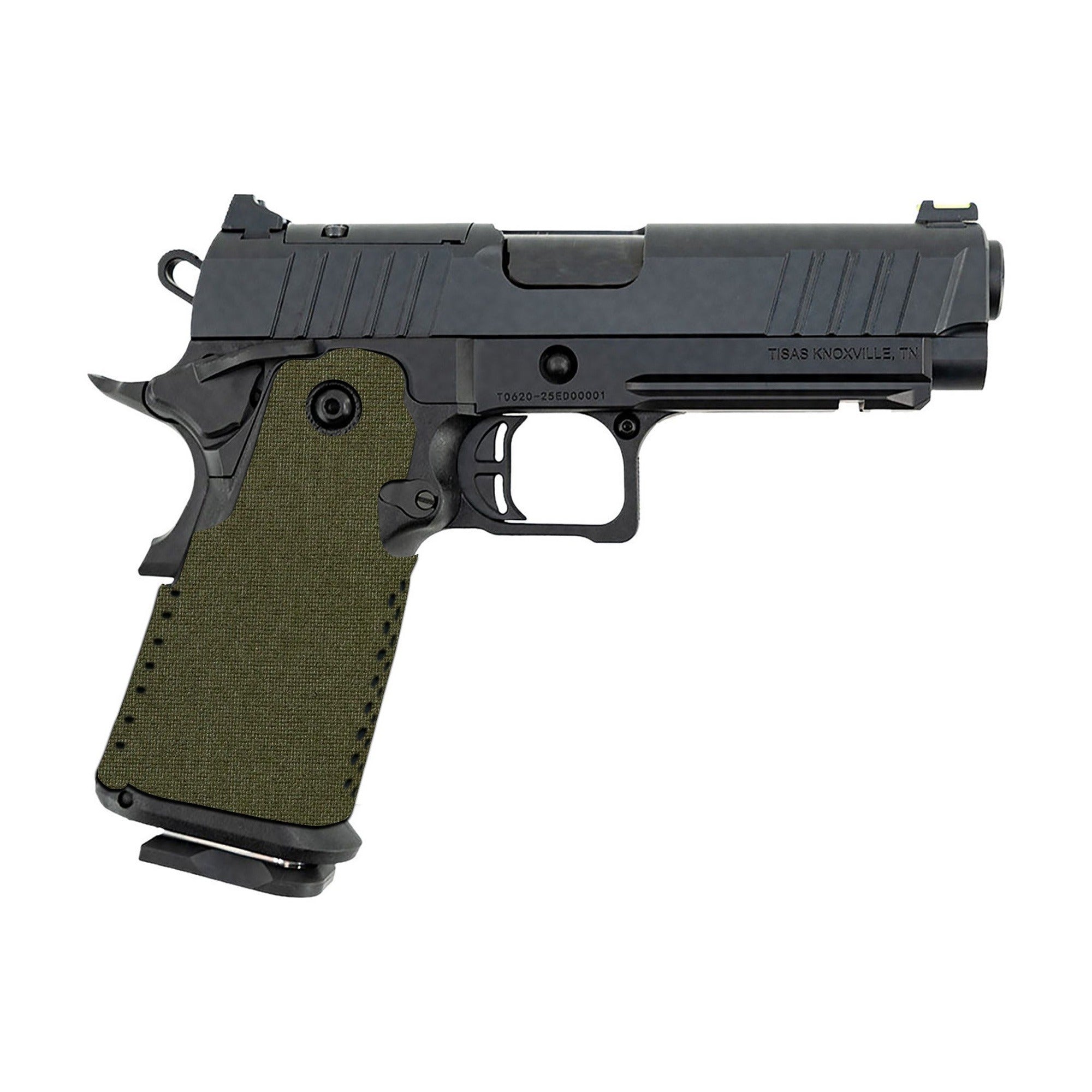 Tisas 1911 Double Stack (9mm) Cordura grip wrap, OD Green