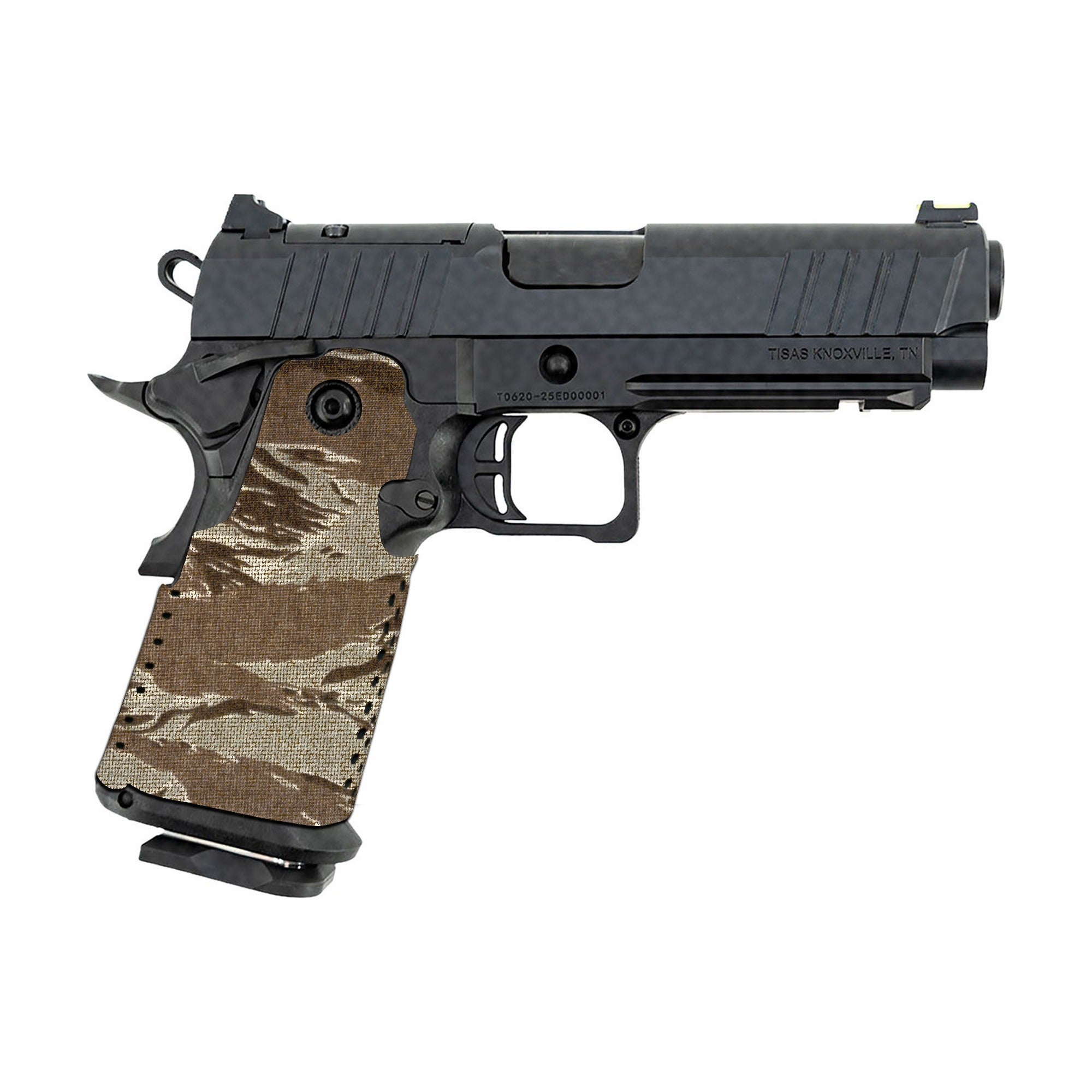 Tisas 1911 Double Stack (9mm) Cordura grip wrap, Tiger Stripe (ABU)