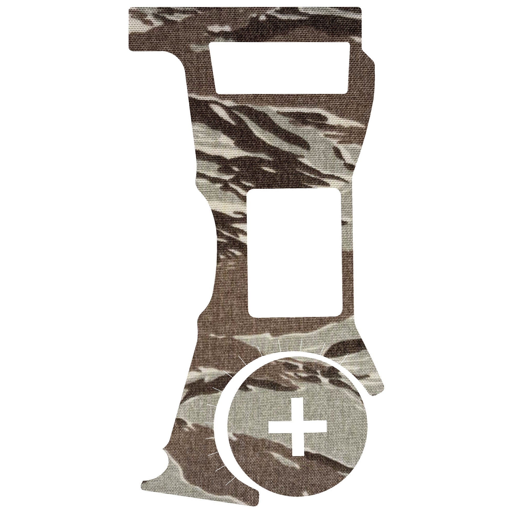 Vortex Defender ST (Enclosed) optic wrap kit outline, Tiger Stripe (ABU)