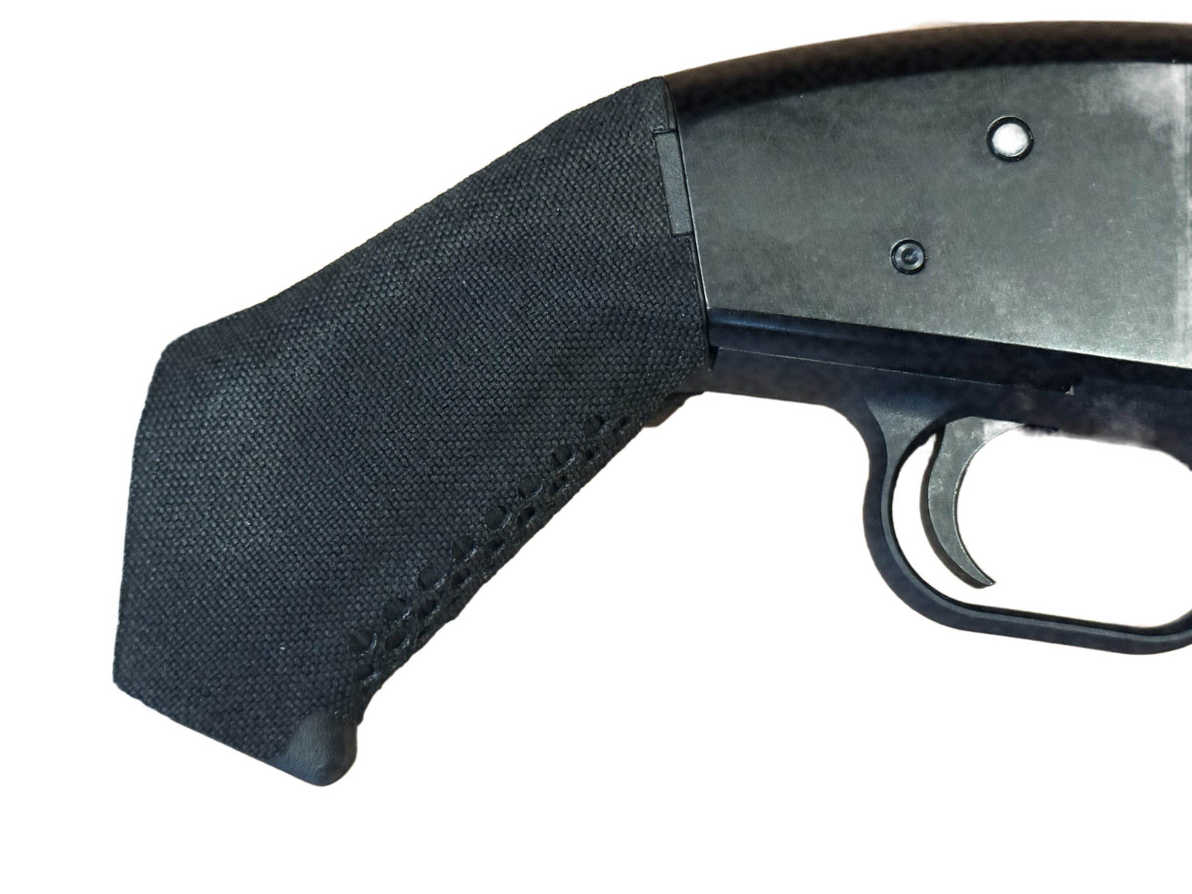 Magpul SGA grip wrapped in black Cordura 1000D on a Mossberg 500 — Combat Textiles