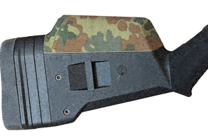 Magpul SGA stock for the Remington 870 with the cheek riser wrapped in Flecktarn and the grip in Black Cordura 1000D — Combat Textiles