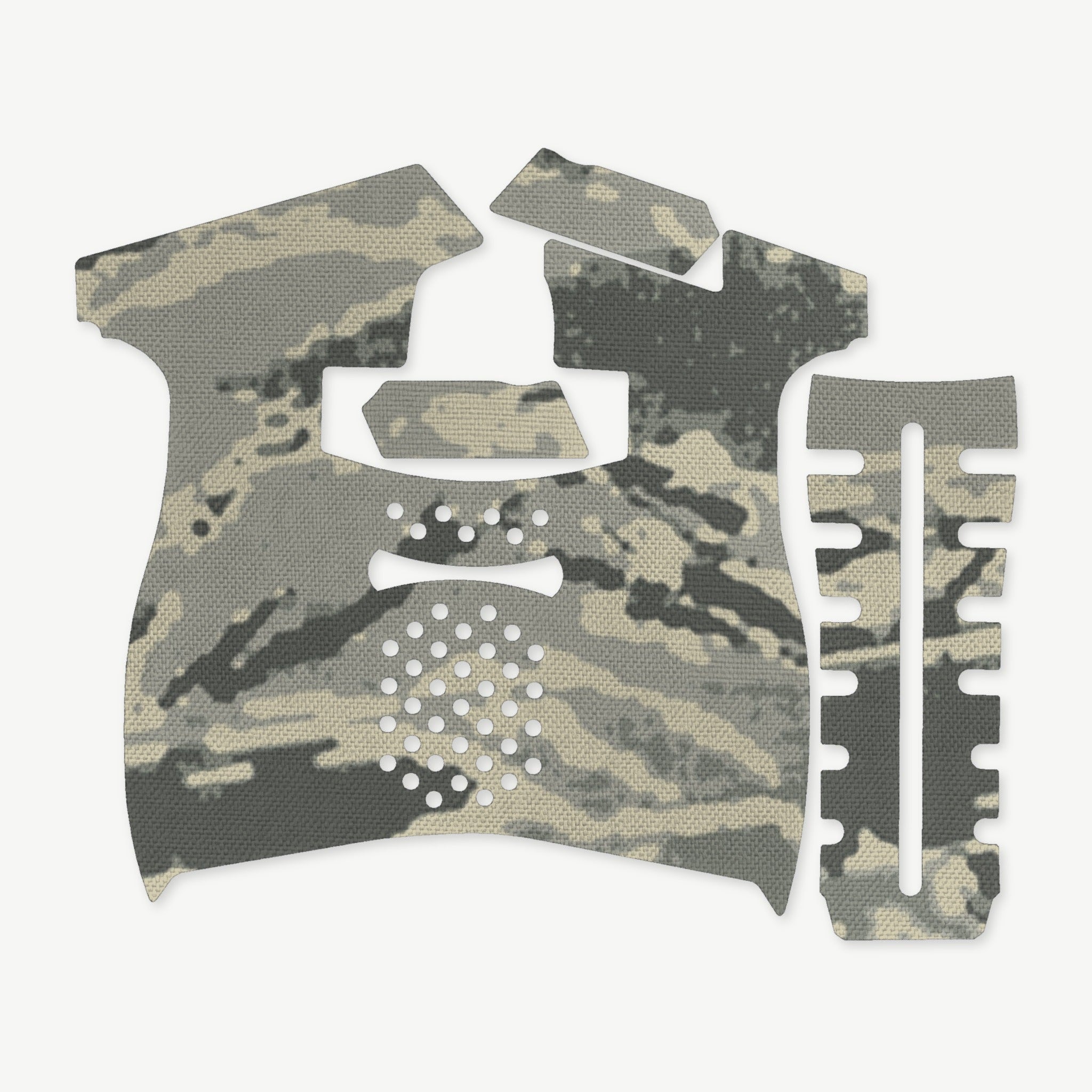 Grip Kit for Palmetto State Armory (PSA) 5.7 Rock - die-cut Cordura 1000D kit pieces in Tiger Stripe (ABU) - Combat Textiles