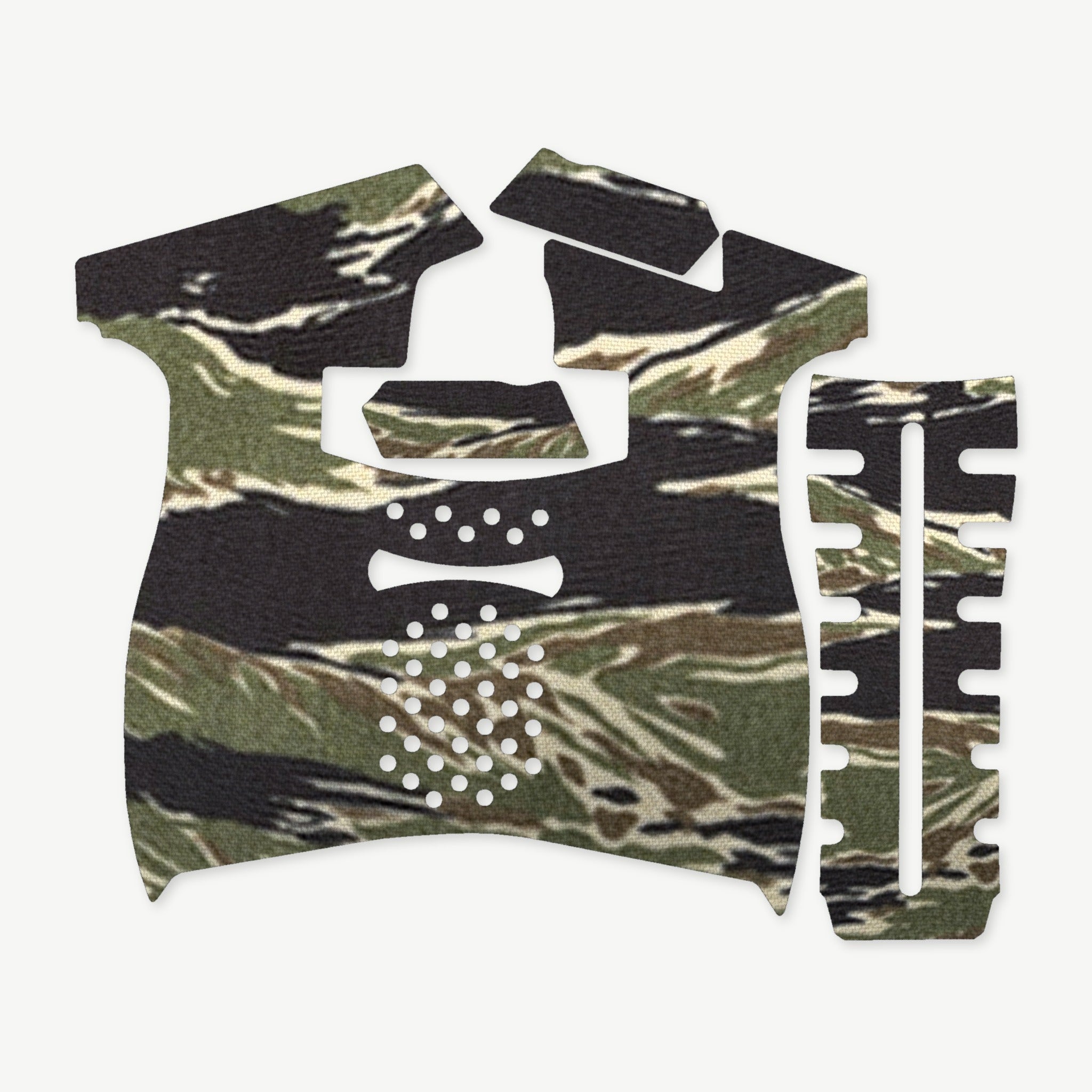 Grip Kit for Palmetto State Armory (PSA) 5.7 Rock - die-cut Cordura 1000D kit pieces in Tiger Stripe (Green/Black) - Combat Textiles