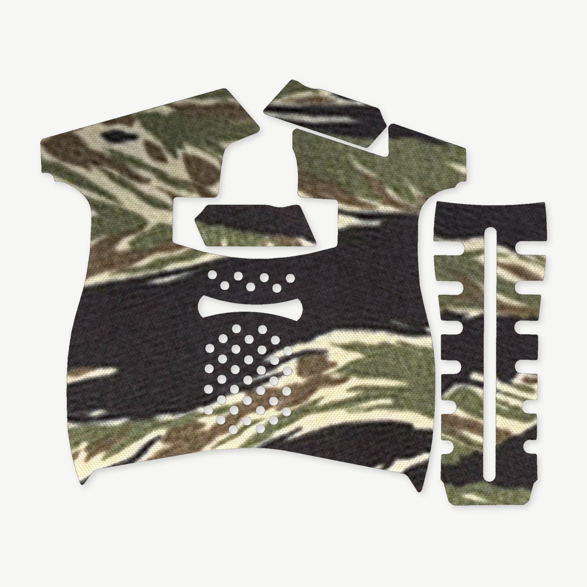 Grip Kit for Palmetto State Armory (PSA) 5.7 Rock - die-cut Cordura 1000D kit pieces in Tiger Stripe (Green/Black) - Combat Textiles