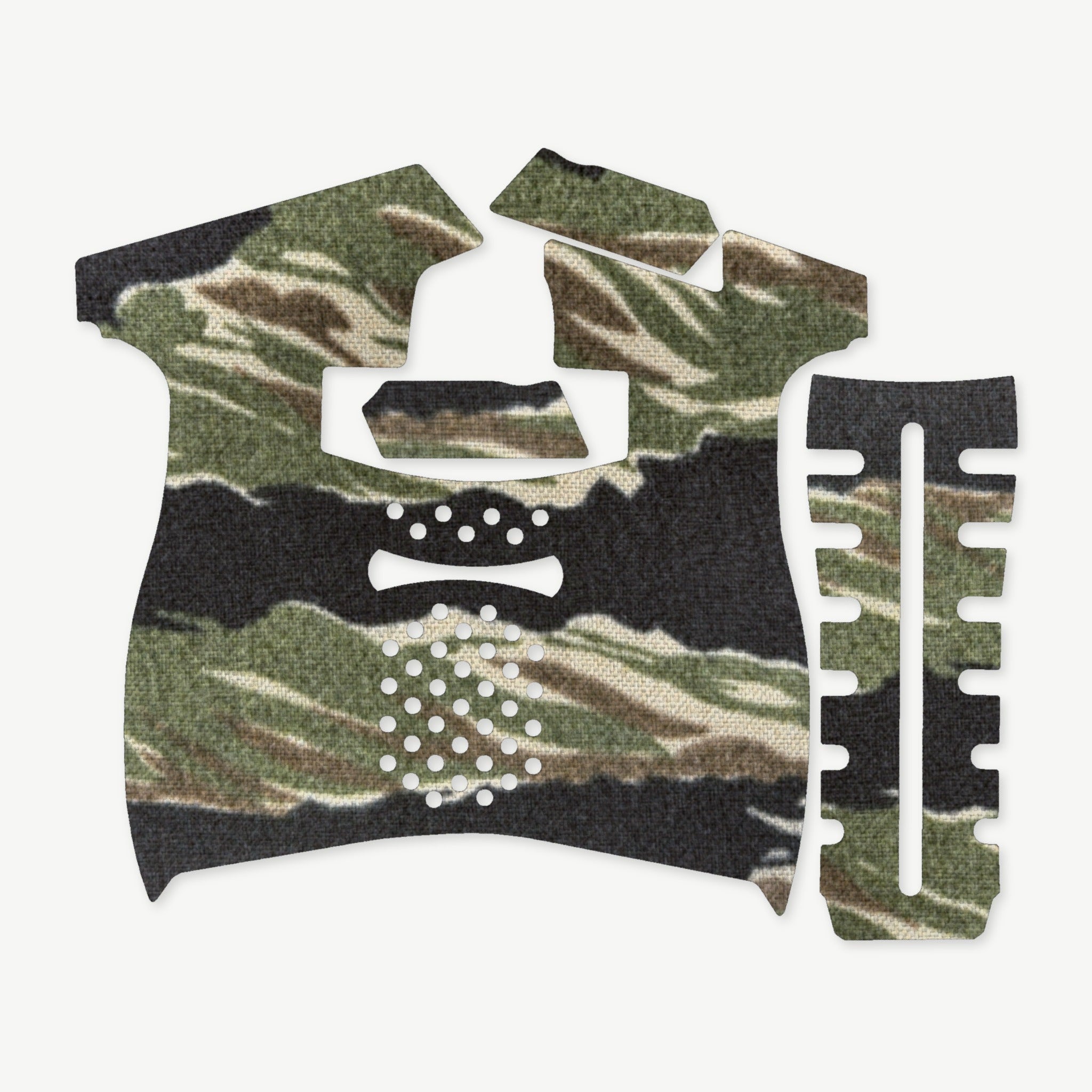Grip Kit for Palmetto State Armory (PSA) 5.7 Rock - die-cut Cordura 1000D kit pieces in Tiger Stripe (Green/Black) - Combat Textiles