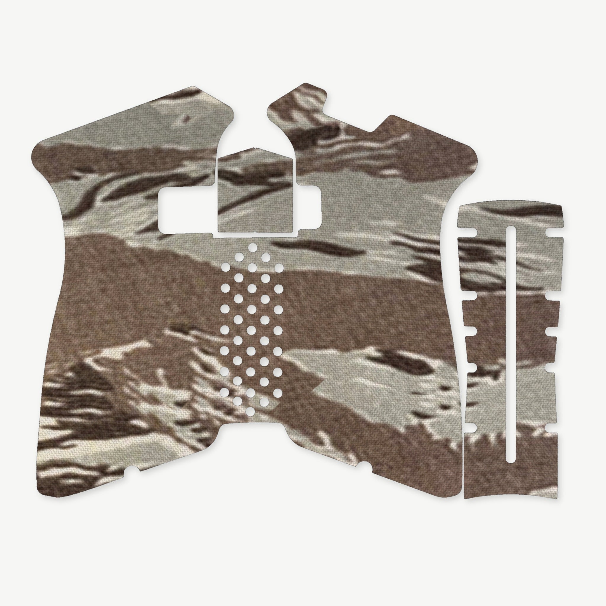 Grip Kit for Polymer80 PF940V2 - die-cut Cordura 1000D kit pieces in Tiger Stripe (ABU) - Combat Textiles
