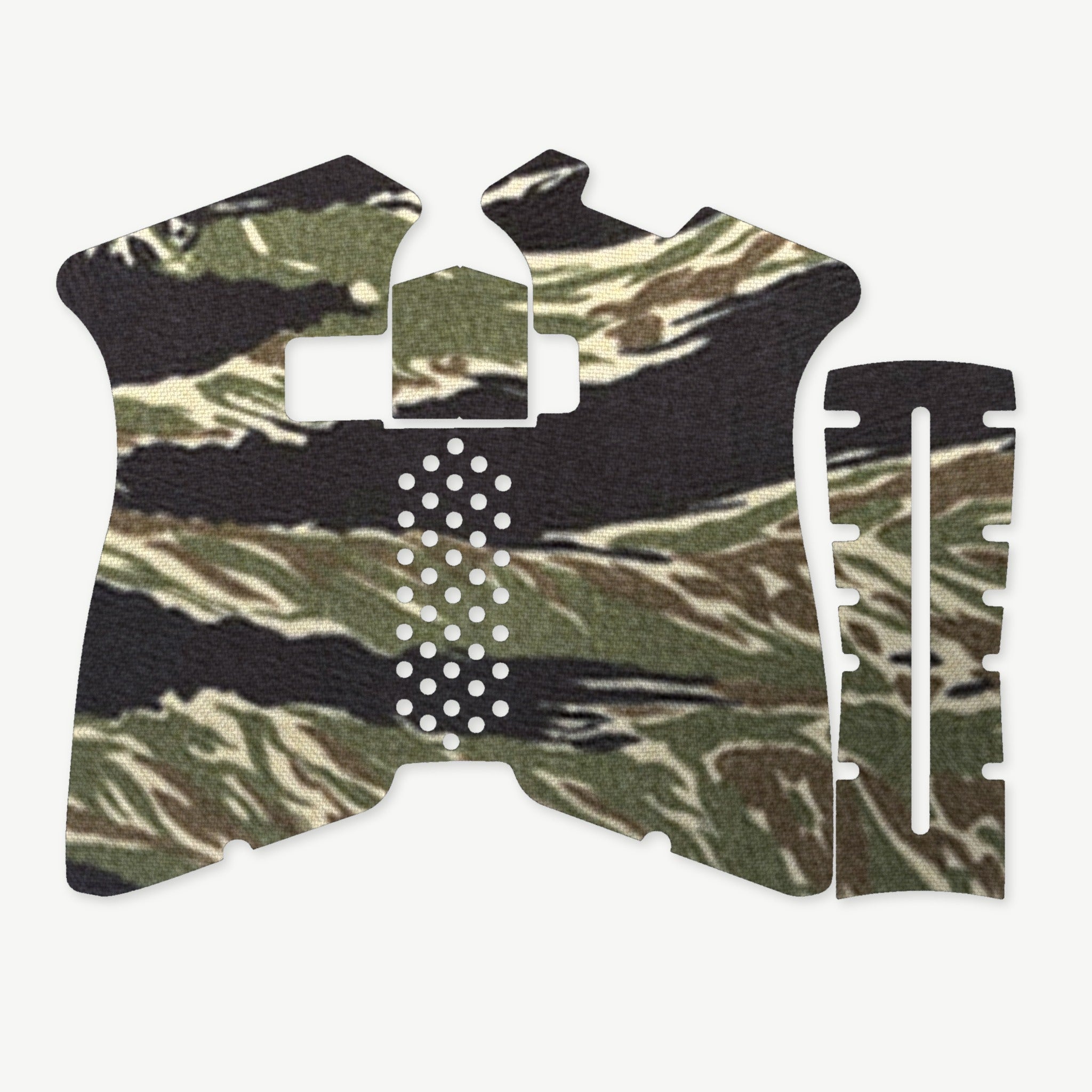 Grip Kit for Polymer80 PF940V2 - die-cut Cordura 1000D kit pieces in Tiger Stripe (Green/Black) - Combat Textiles