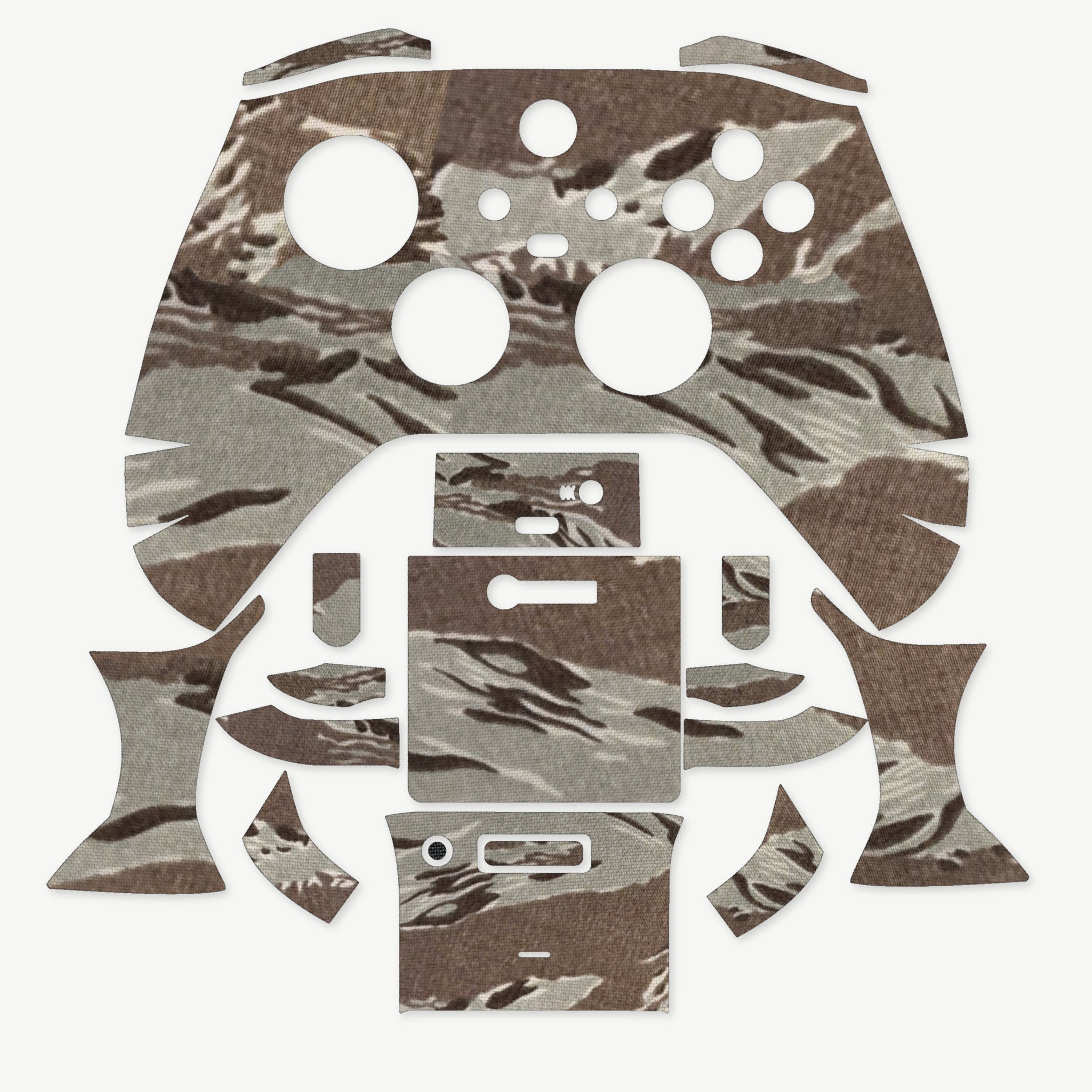 Grip Kit for Xbox Series X Controller - die-cut Cordura 1000D kit pieces in Tiger Stripe (ABU) - Combat Textiles
