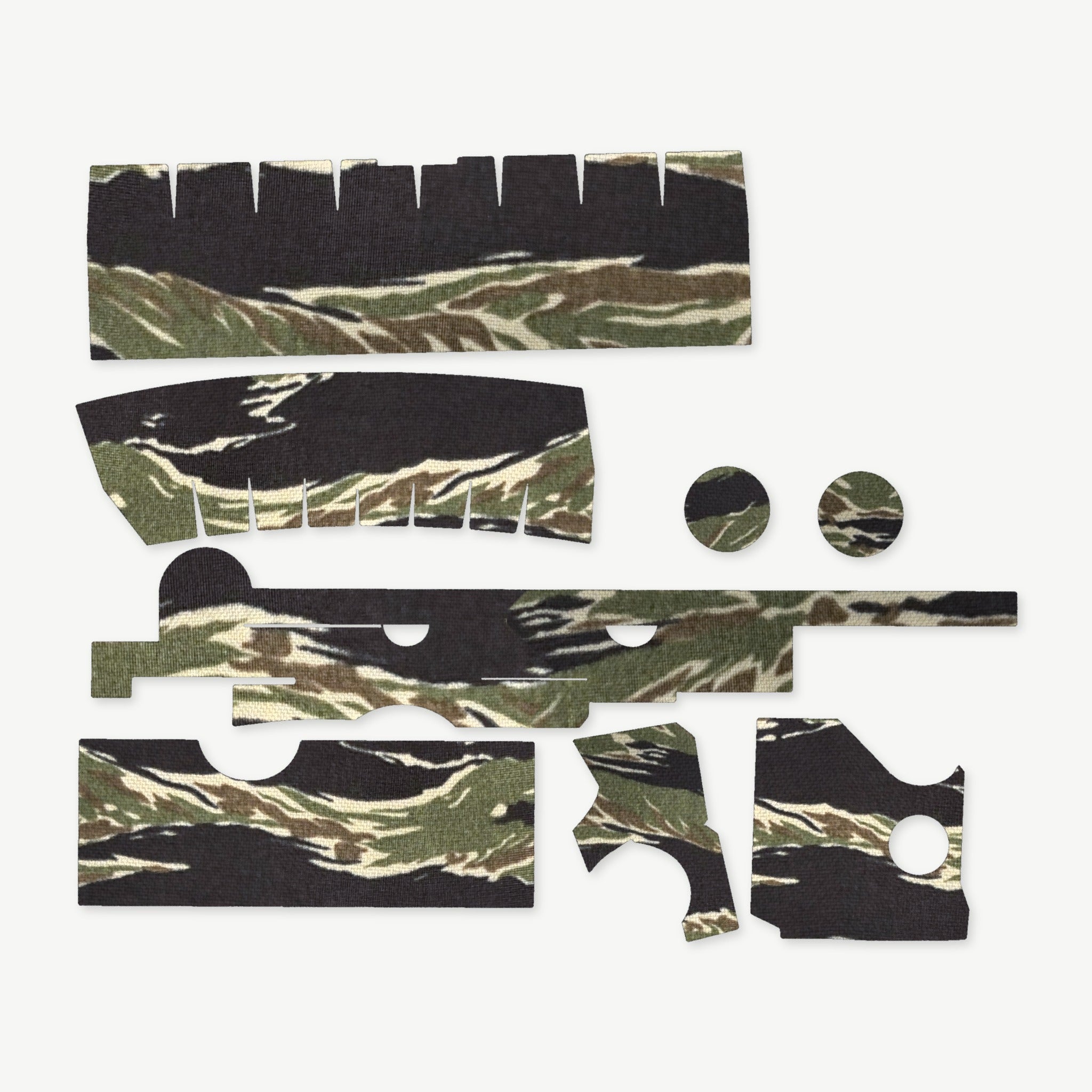 Optic Wrap Kit for Trijicon ACOG TA33 (3x30) - die-cut Cordura 1000D kit pieces in Tiger Stripe (Green/Black) - Combat Textiles