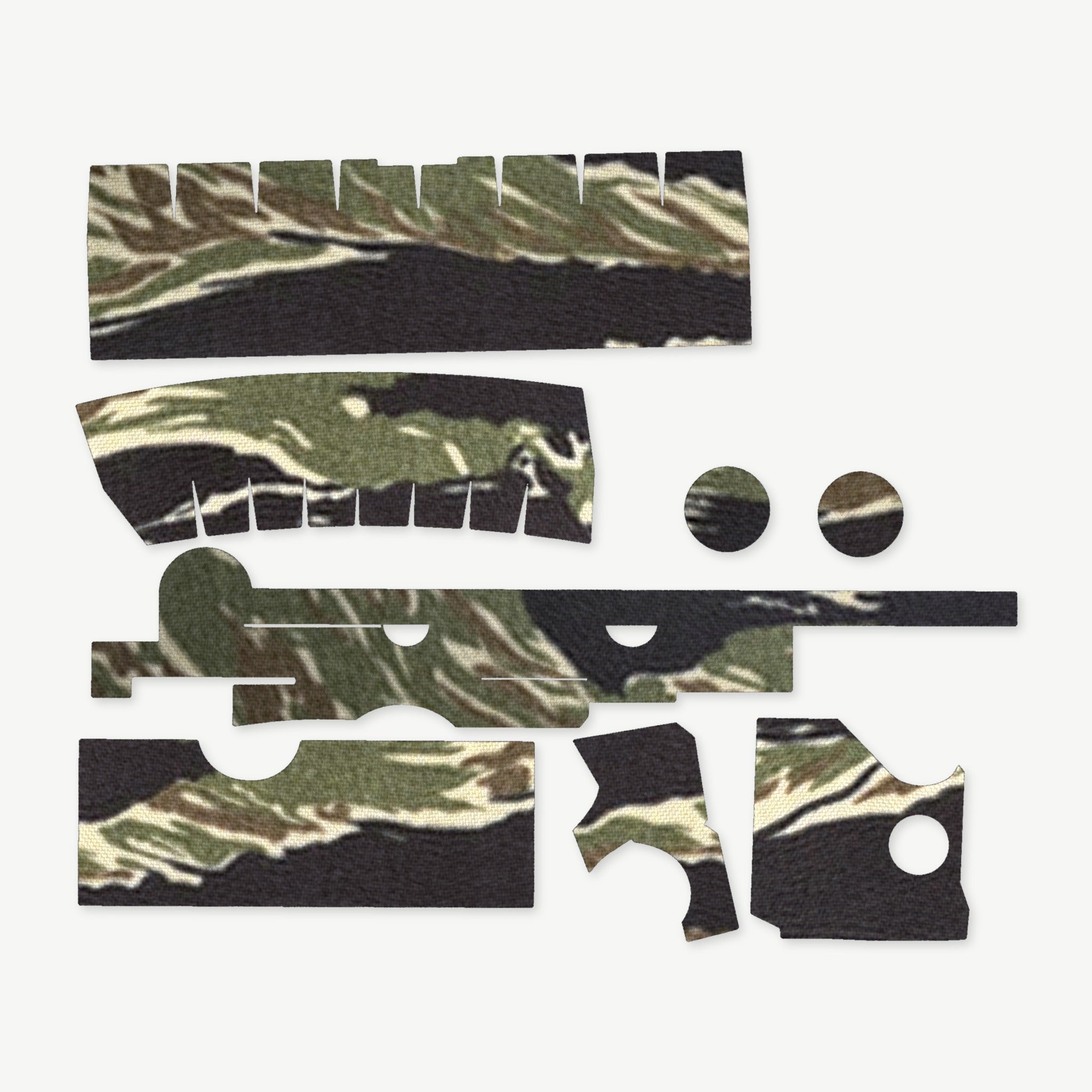 Optic Wrap Kit for Trijicon ACOG TA33 (3x30) - die-cut Cordura 1000D kit pieces in Tiger Stripe (Green/Black) - Combat Textiles