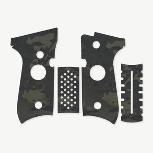 Grip Kit for Beretta 92FS - die-cut Cordura 1000D kit pieces in MultiCam Black - Combat Textiles