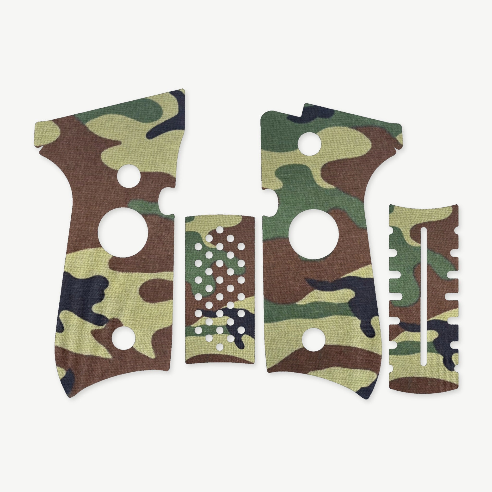 Grip Kit for Beretta 92FS - die-cut Cordura 1000D kit pieces in M81 Woodland - Combat Textiles