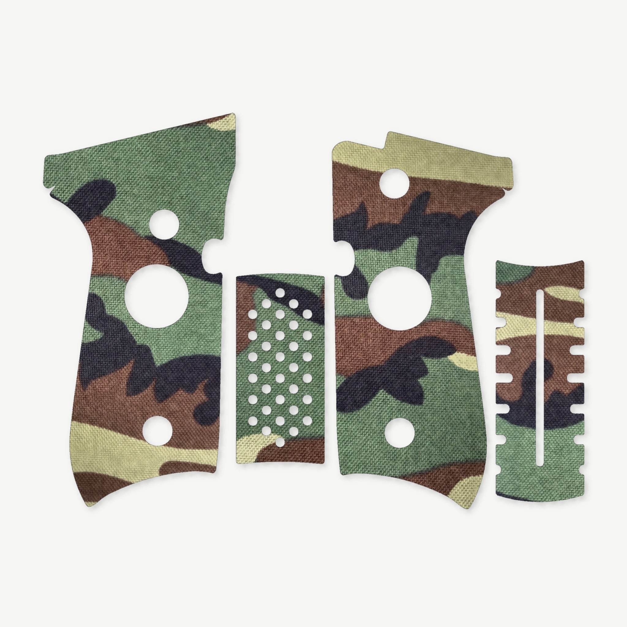 Grip Kit for Beretta 92FS - die-cut Cordura 1000D kit pieces in M81 Woodland - Combat Textiles