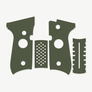Grip Kit for Beretta 92FS - die-cut Cordura 1000D kit pieces in Ranger Green - Combat Textiles