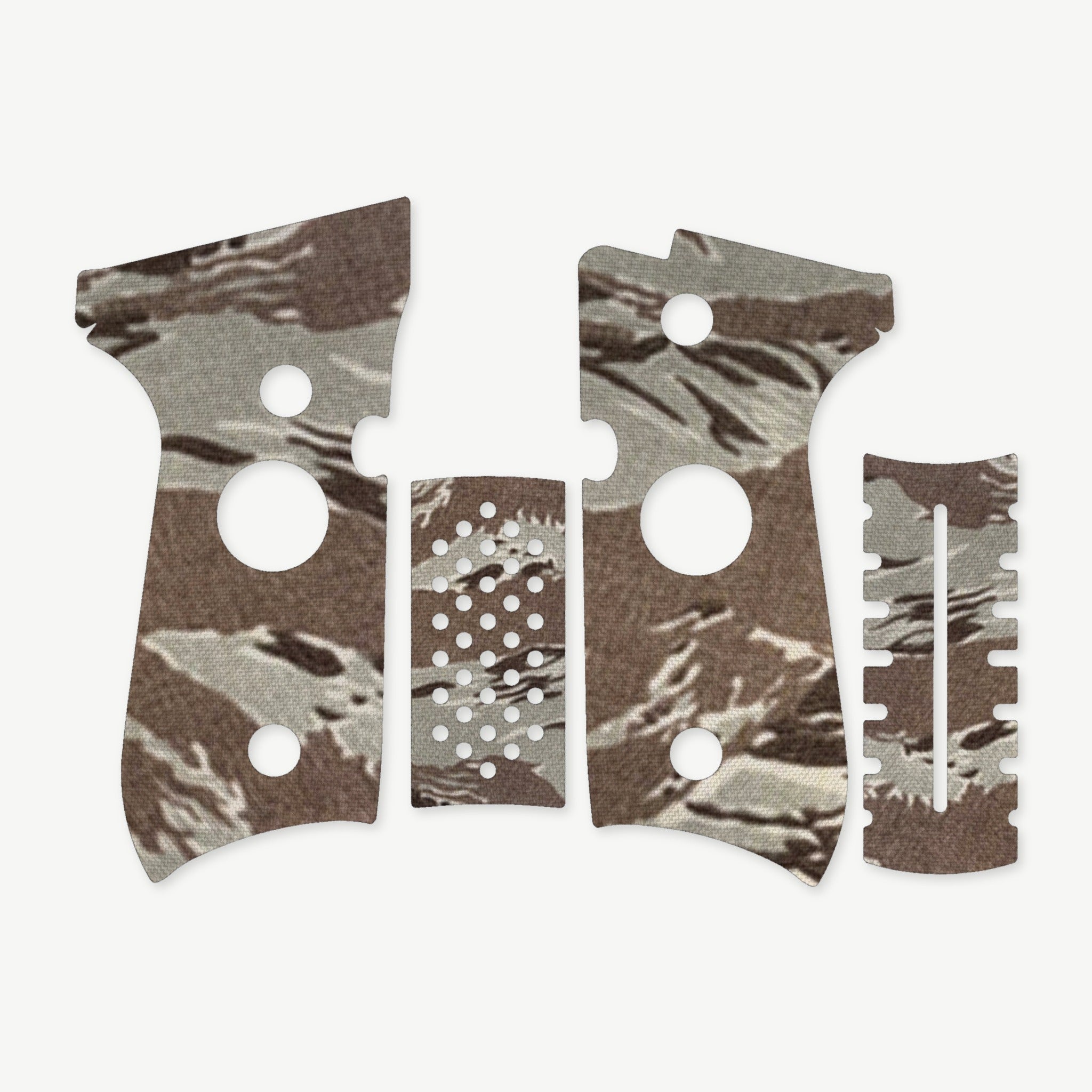 Grip Kit for Beretta 92FS - die-cut Cordura 1000D kit pieces in Tiger Stripe (ABU) - Combat Textiles