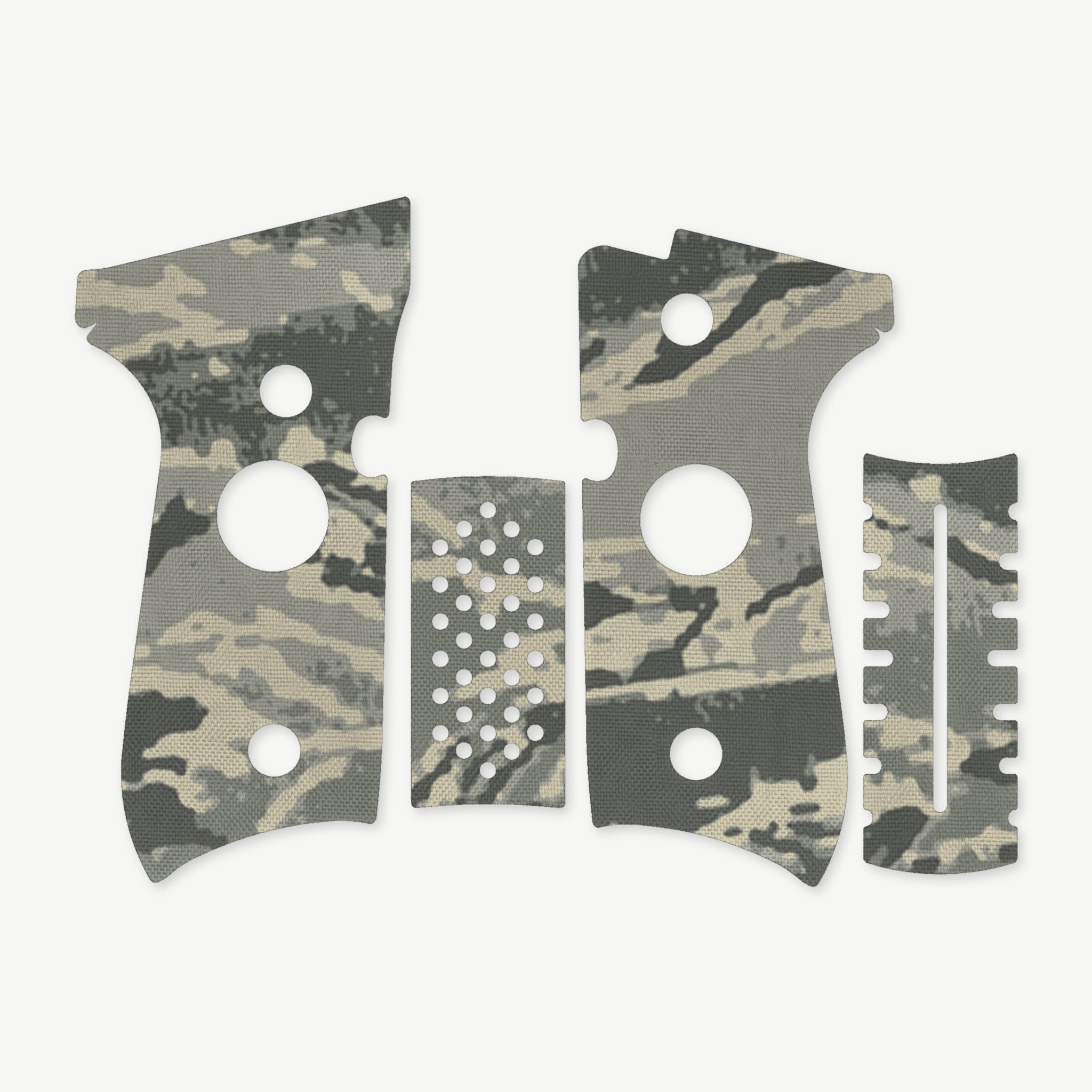 Grip Kit for Beretta 92FS - die-cut Cordura 1000D kit pieces in Tiger Stripe (ABU) - Combat Textiles