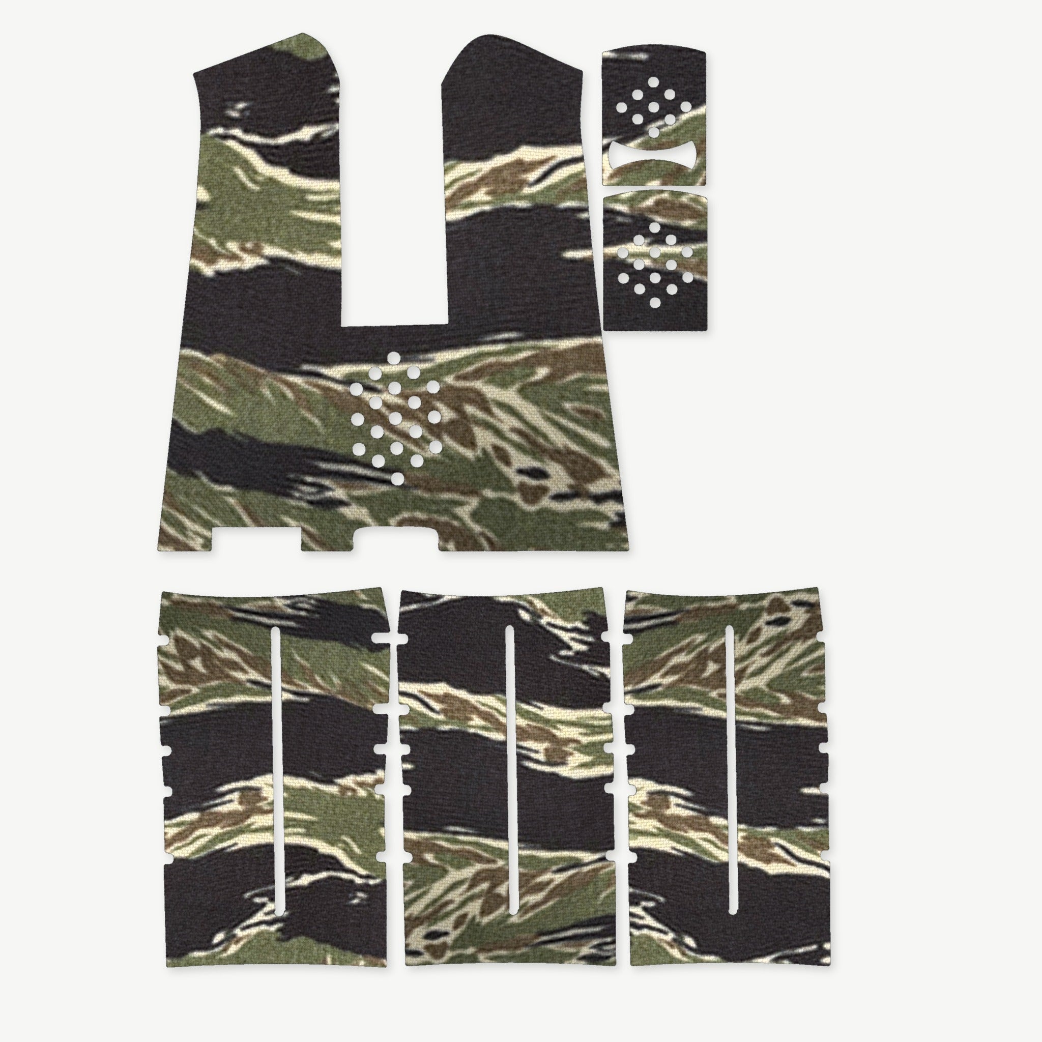 Grip Kit for Magpul MIAD Gen 1.1 - die-cut Cordura 1000D kit pieces in Tiger Stripe (Green/Black) - Combat Textiles