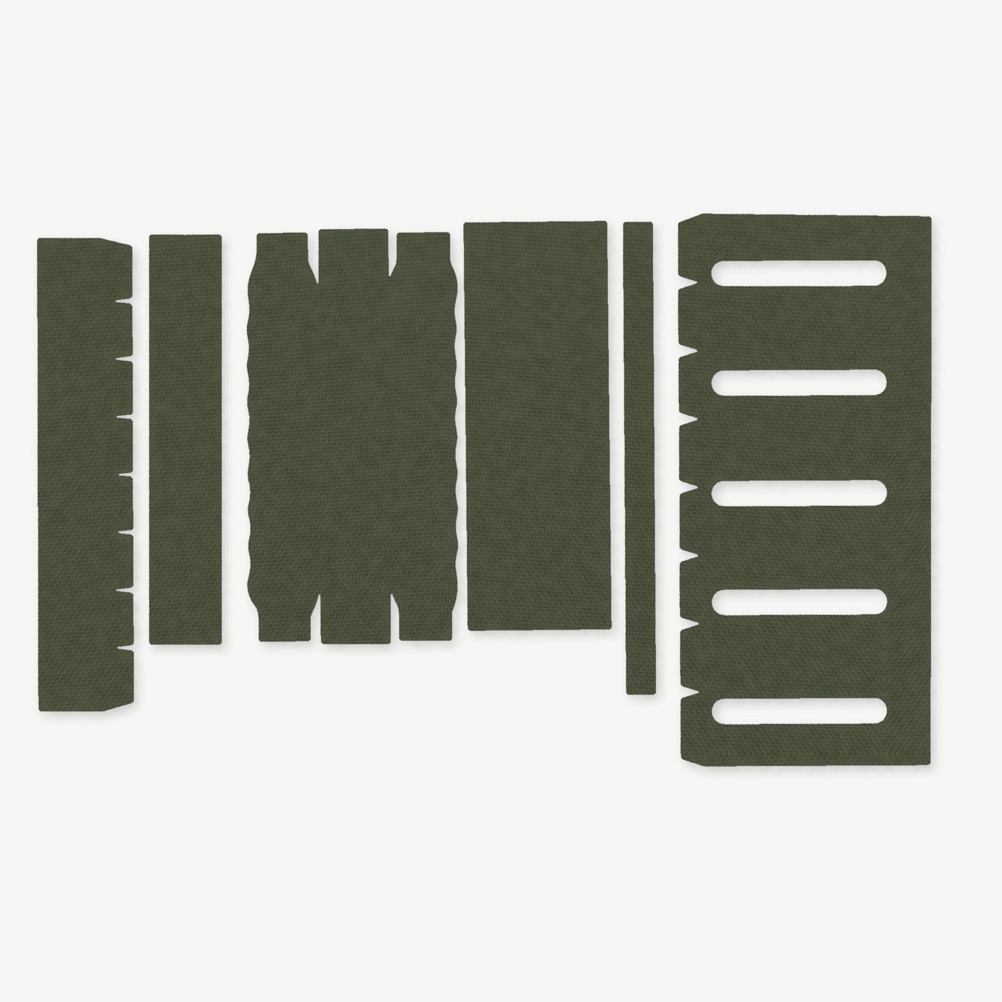 Light Wrap Kit for Modlite 18650 Rifle Light (PLHv2, v3/OKW v2) - die-cut Cordura 1000D kit pieces in OD Green - Combat Textiles