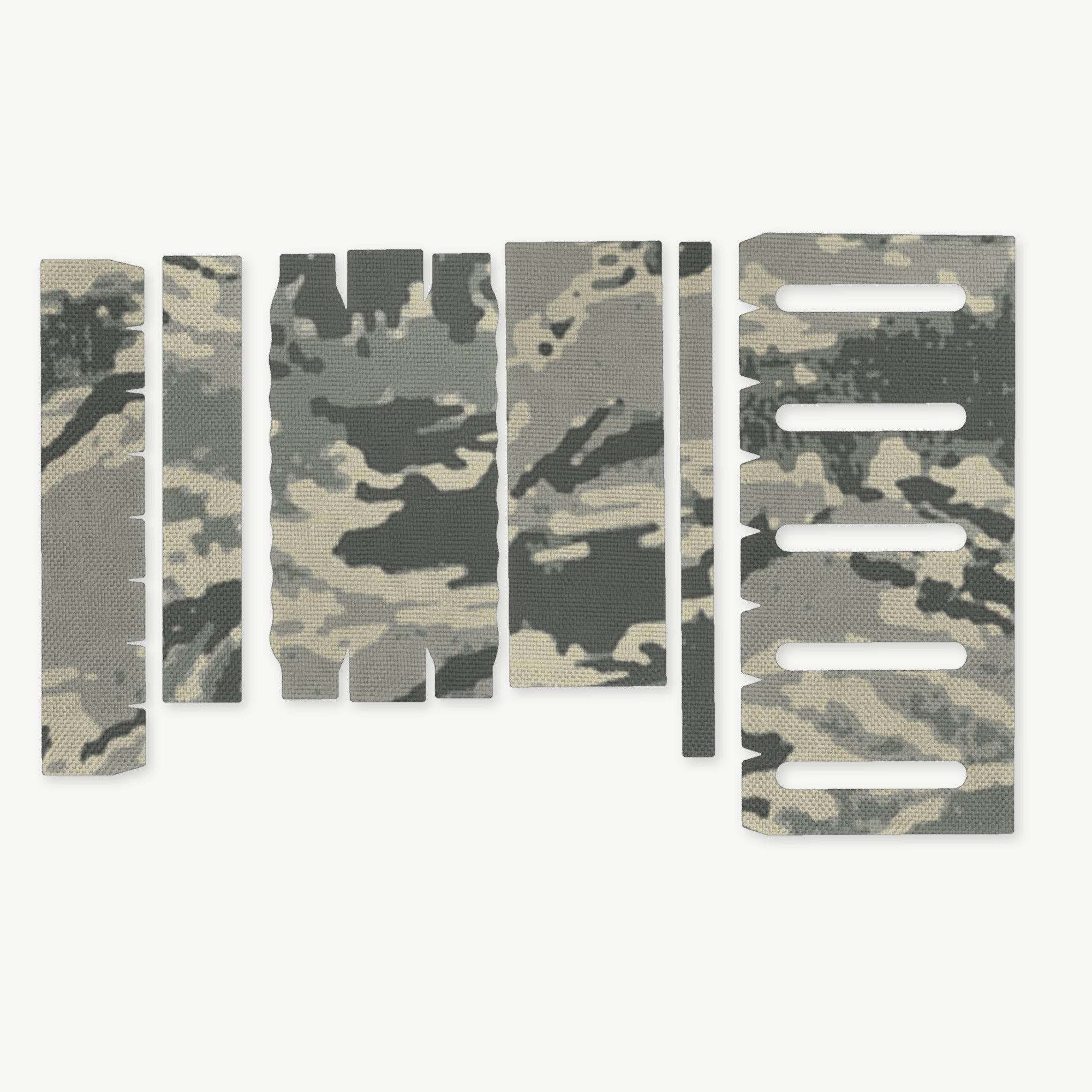 Light Wrap Kit for Modlite 18650 Rifle Light (PLHv2, v3/OKW v2) - die-cut Cordura 1000D kit pieces in Tiger Stripe (ABU) - Combat Textiles