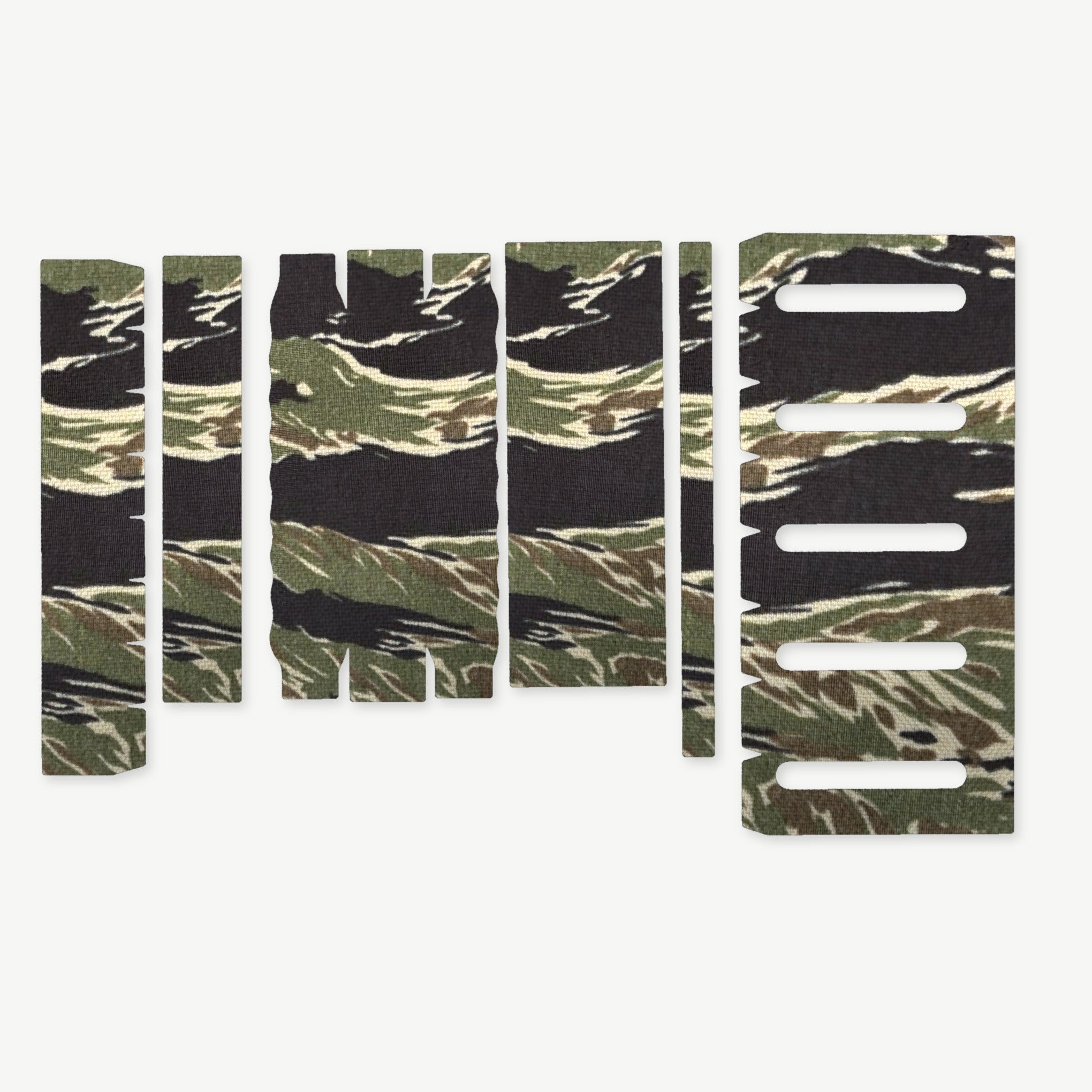 Light Wrap Kit for Modlite 18650 Rifle Light (PLHv2, v3/OKW v2) - die-cut Cordura 1000D kit pieces in Tiger Stripe (Green/Black) - Combat Textiles