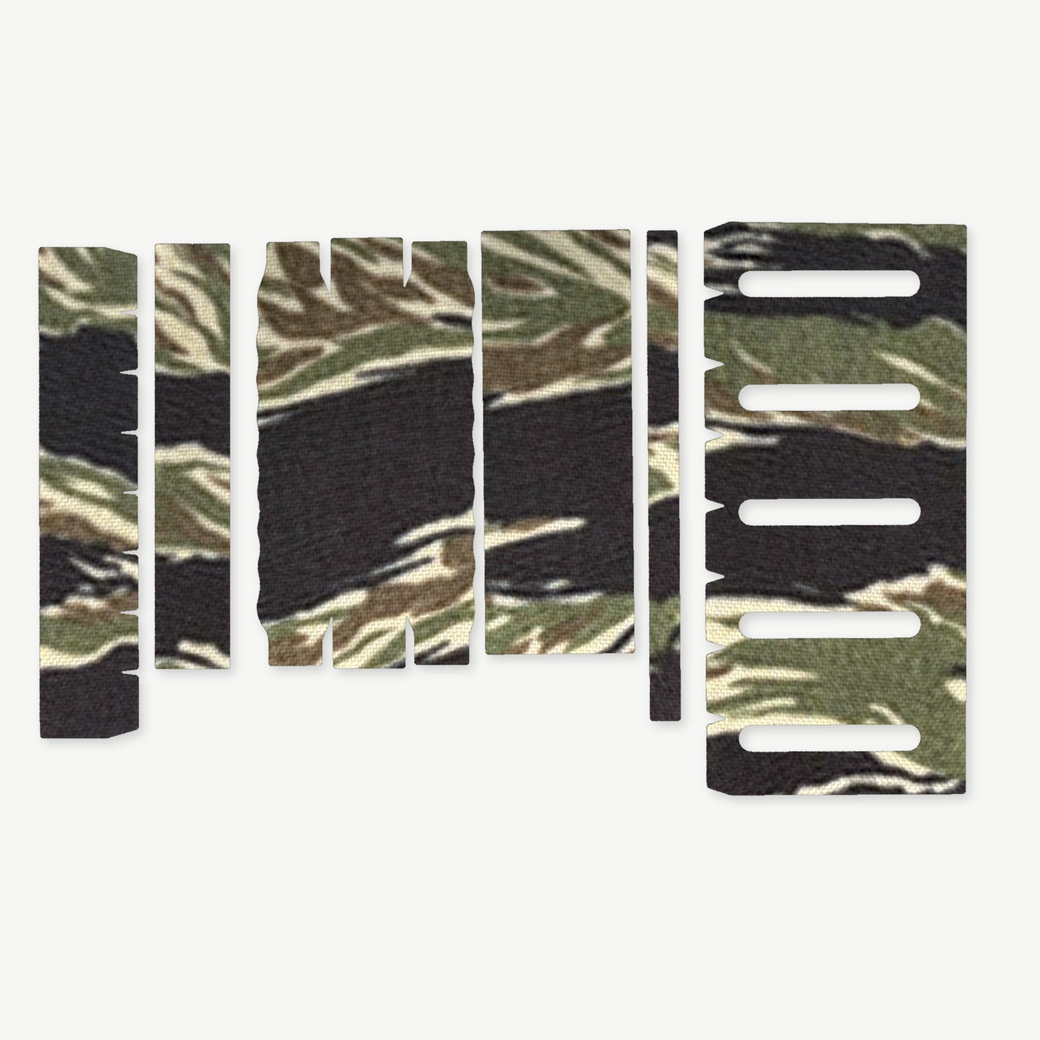 Light Wrap Kit for Modlite 18650 Rifle Light (PLHv2, v3/OKW v2) - die-cut Cordura 1000D kit pieces in Tiger Stripe (Green/Black) - Combat Textiles