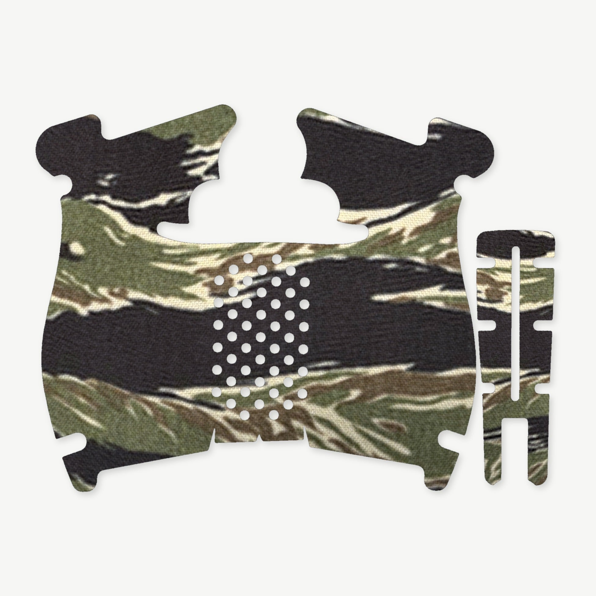 Grip Kit for Walther PDP Steel Frame (Compact) - die-cut Cordura 1000D kit pieces in Tiger Stripe (Green/Black) - Combat Textiles