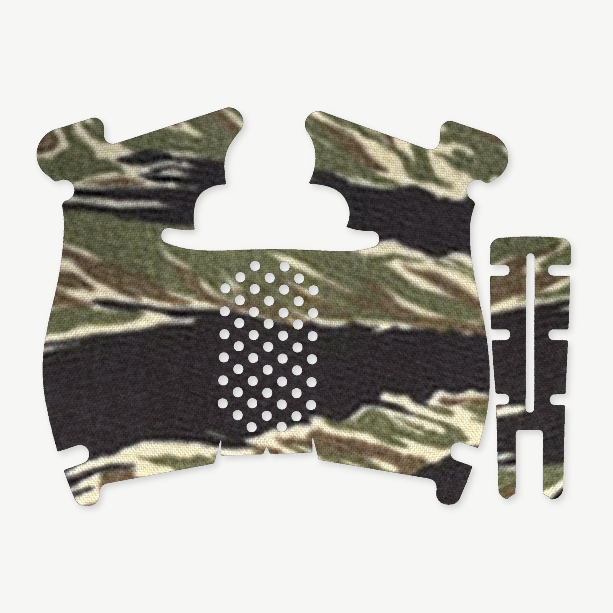 Grip Kit for Walther PDP Steel Frame (Compact) - die-cut Cordura 1000D kit pieces in Tiger Stripe (Green/Black) - Combat Textiles
