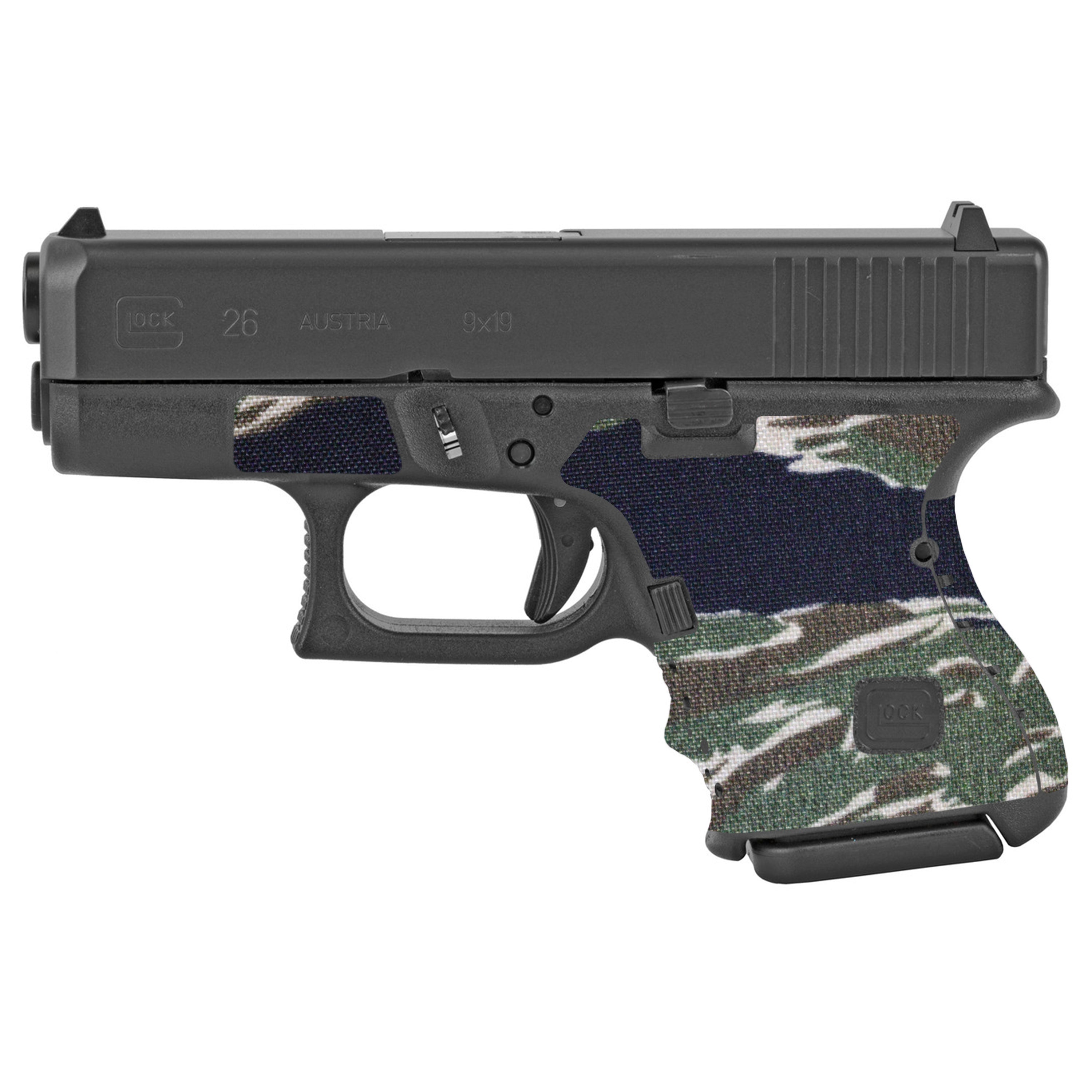 Glock 26 Cordura 1000D grip wrap in Tiger Stripe (Green/Black) — Combat Textiles