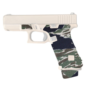 Glock 19X Cordura 1000D grip wrap in Tiger Stripe (Green/Black) — Combat Textiles