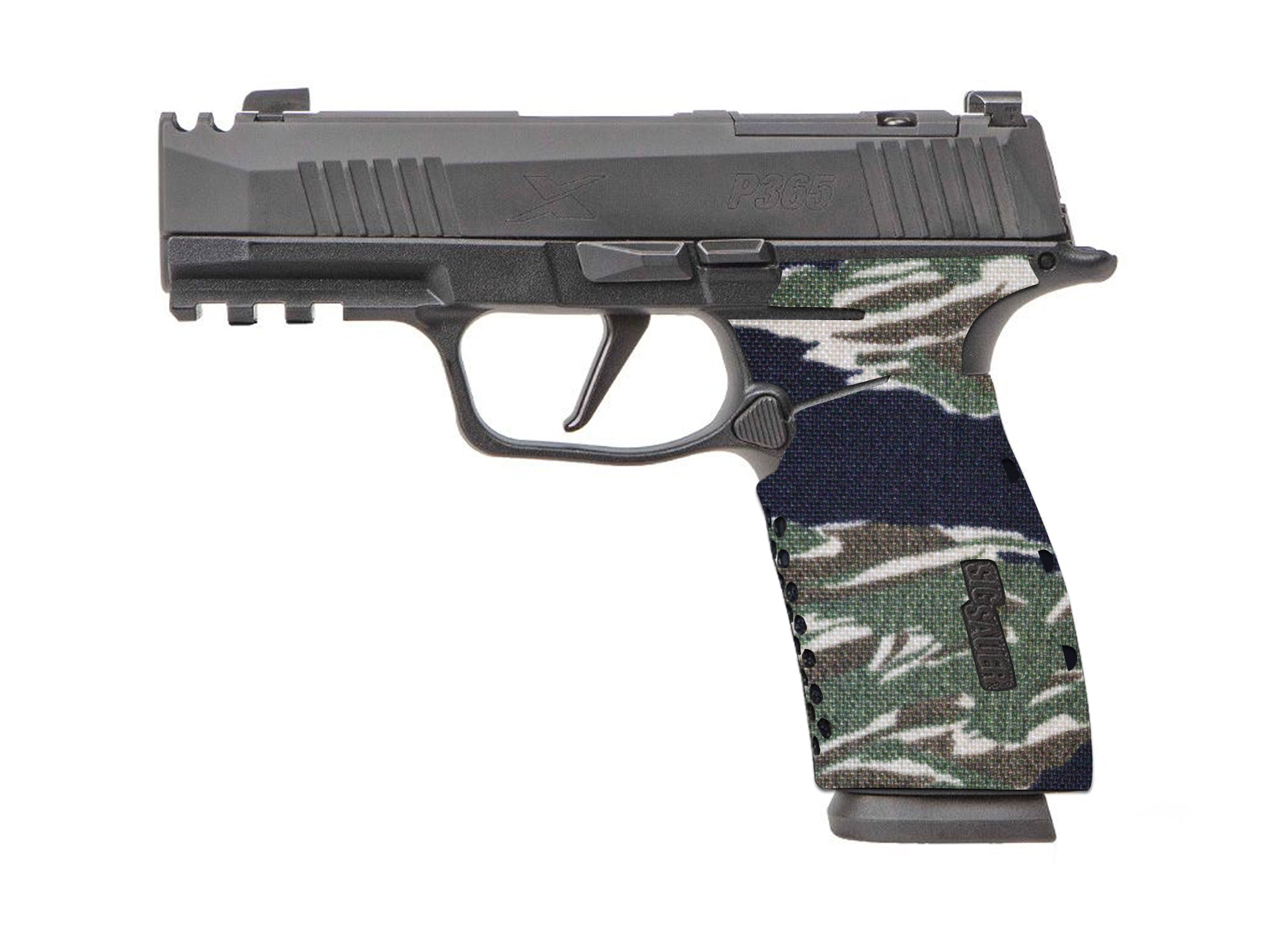 SIG P365X-Macro Cordura 1000D grip wrap in Tiger Stripe (Green/Black) — Combat Textiles