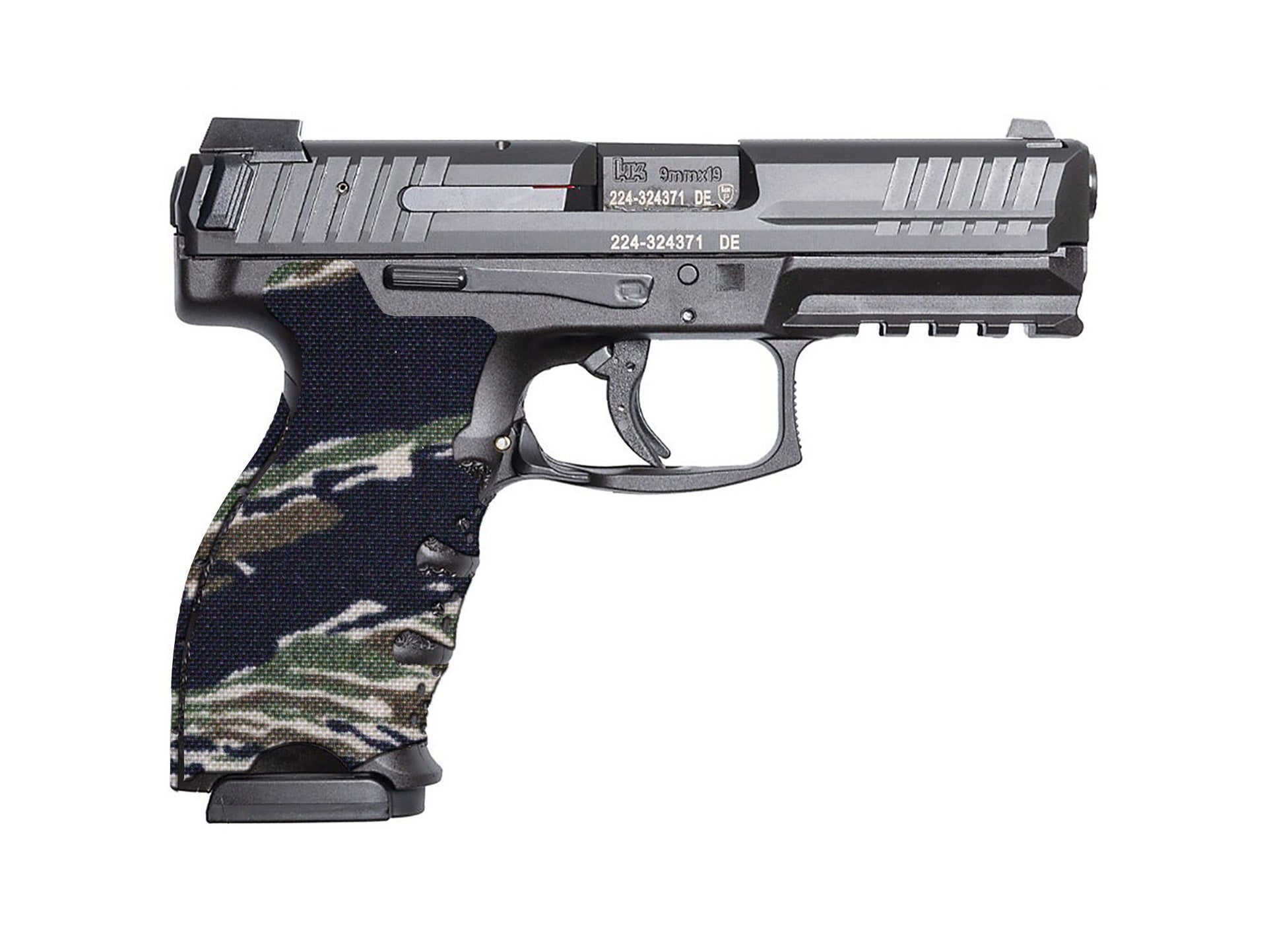 HK VP9 Cordura 1000D grip wrap in Tiger Stripe (Green/Black) — Combat Textiles