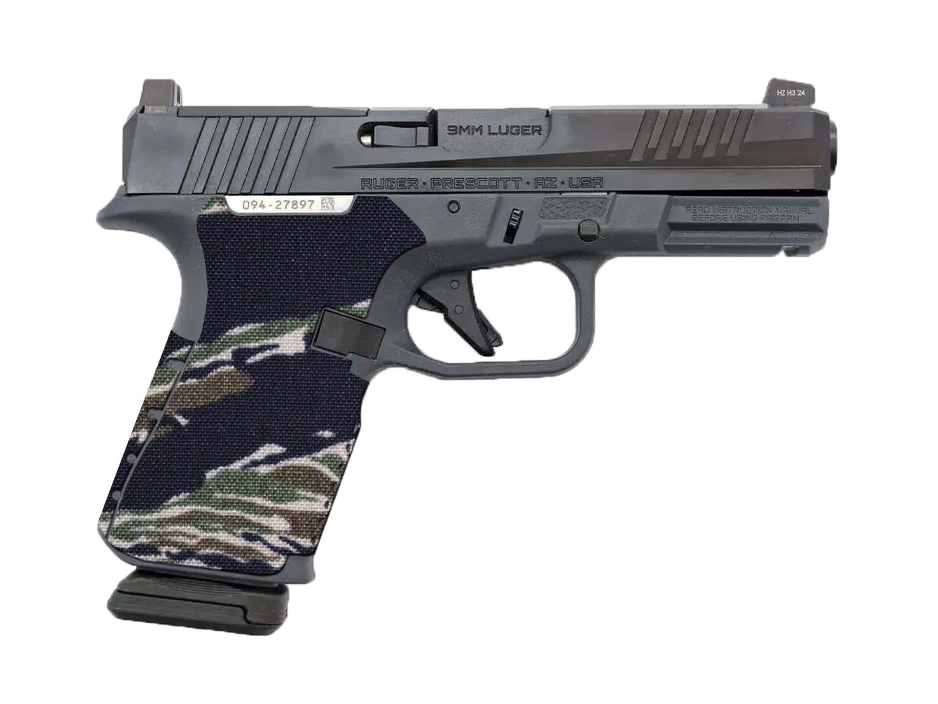 Ruger RXM Compact Cordura 1000D grip wrap in Tiger Stripe (Green/Black) — Combat Textiles