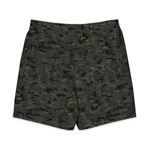 Combat Textiles Board Shorts — OCP Black, flat, back — Combat Textiles