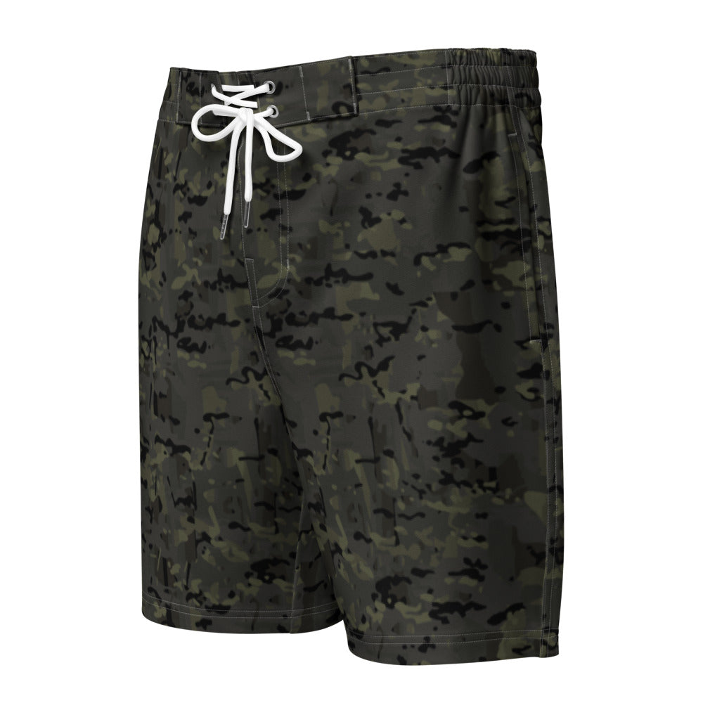 Combat Textiles Board Shorts — OCP Black, front — Combat Textiles