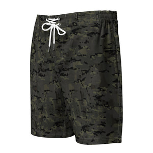 Combat Textiles Board Shorts — OCP Black, front — Combat Textiles