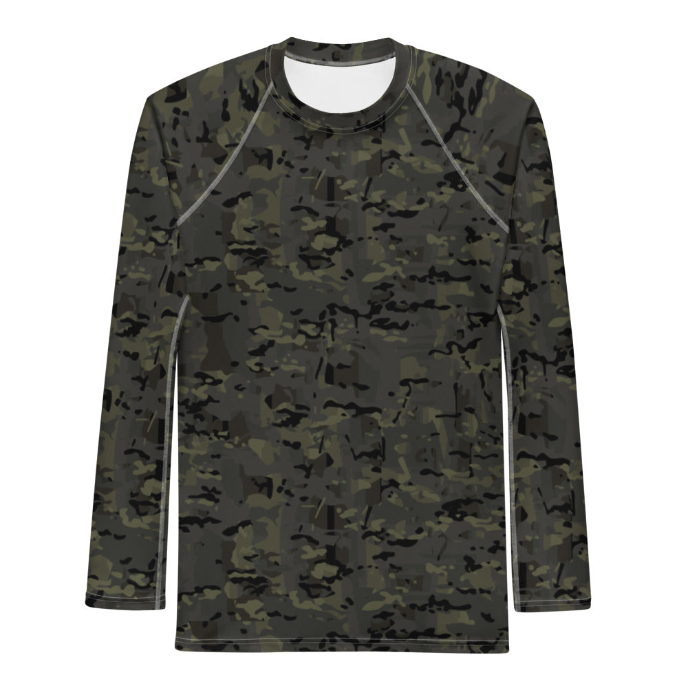 Combat Textiles Rashguard — Long Sleeve — OCP Black, front — Combat Textiles