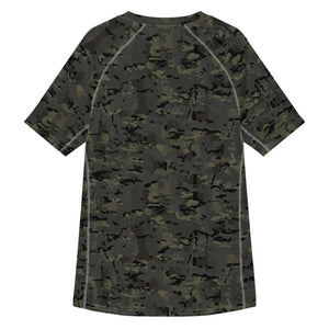 Combat Textiles Rashguard — Short Sleeve — OCP Black, back — Combat Textiles