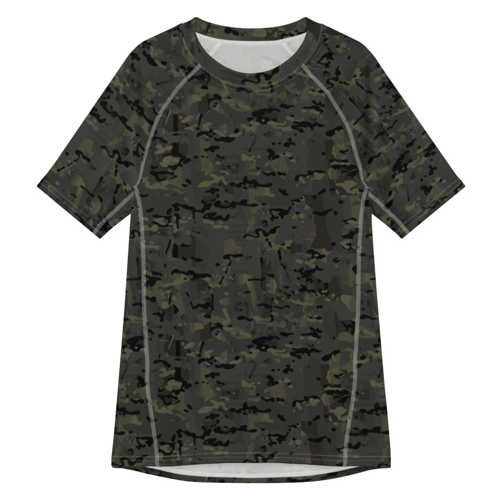 Combat Textiles Rashguard — Short Sleeve — OCP Black, front — Combat Textiles