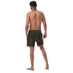 Combat Textiles Swim Trunks — OCP Black, worn, back — Combat Textiles