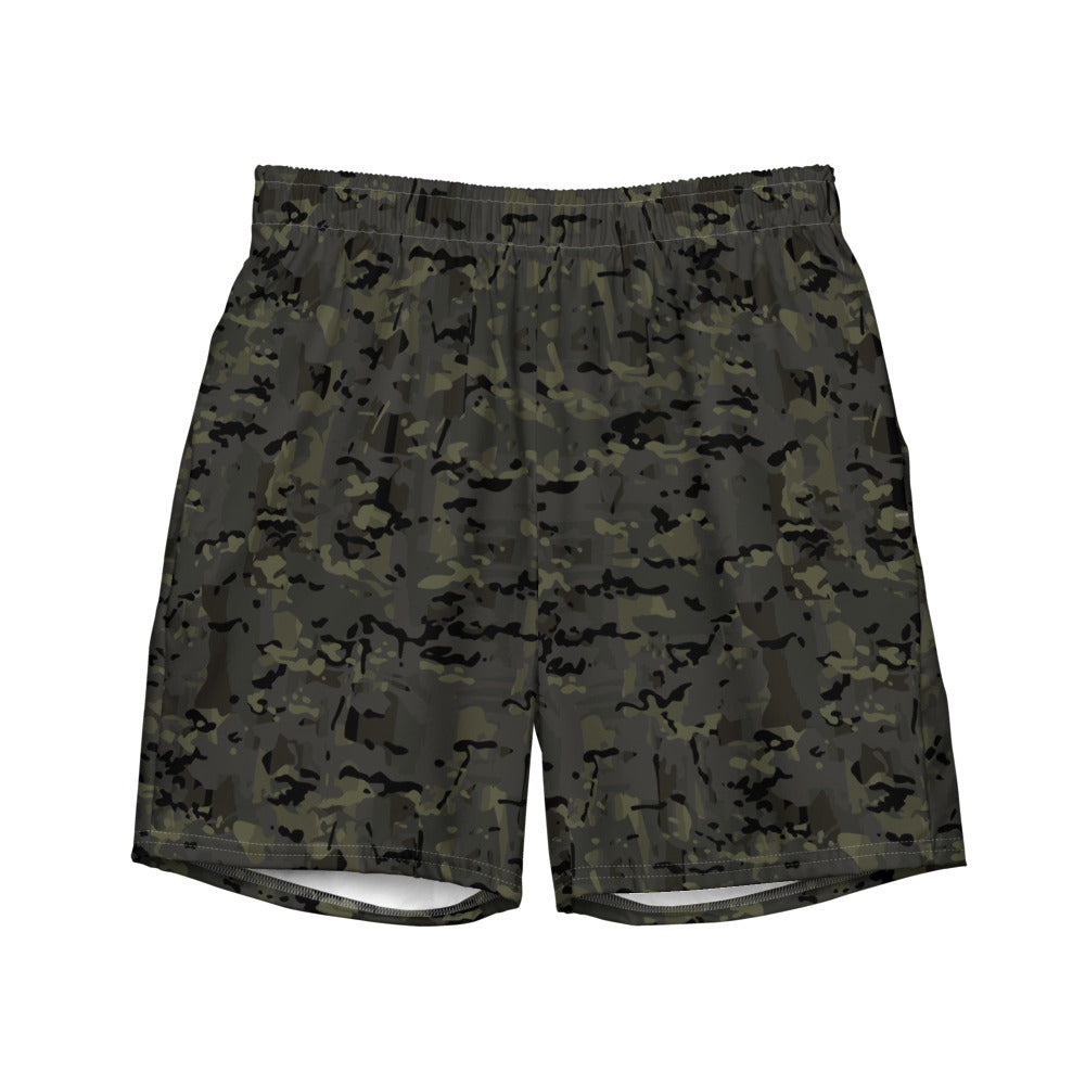 Combat Textiles Swim Trunks — OCP Black, front — Combat Textiles