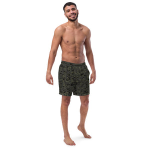 Combat Textiles Swim Trunks — OCP Black, worn, front — Combat Textiles