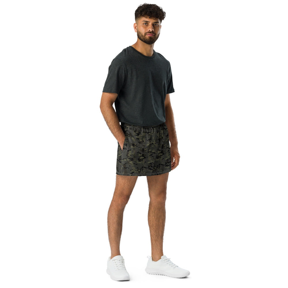 Combat Textiles Training Shorts — OCP Black, worn, front — Combat Textiles