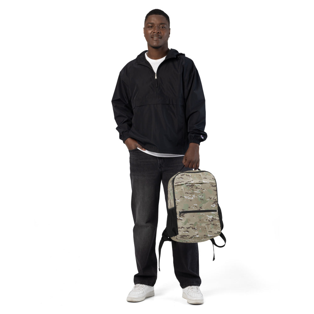 Combat Textiles Assault Pack — All-Over Camo — OCP, worn — Combat Textiles