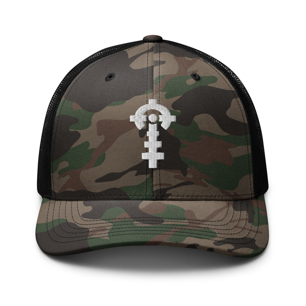 Combat Textiles Field Cap — Camo — Camo / Black, front — Combat Textiles