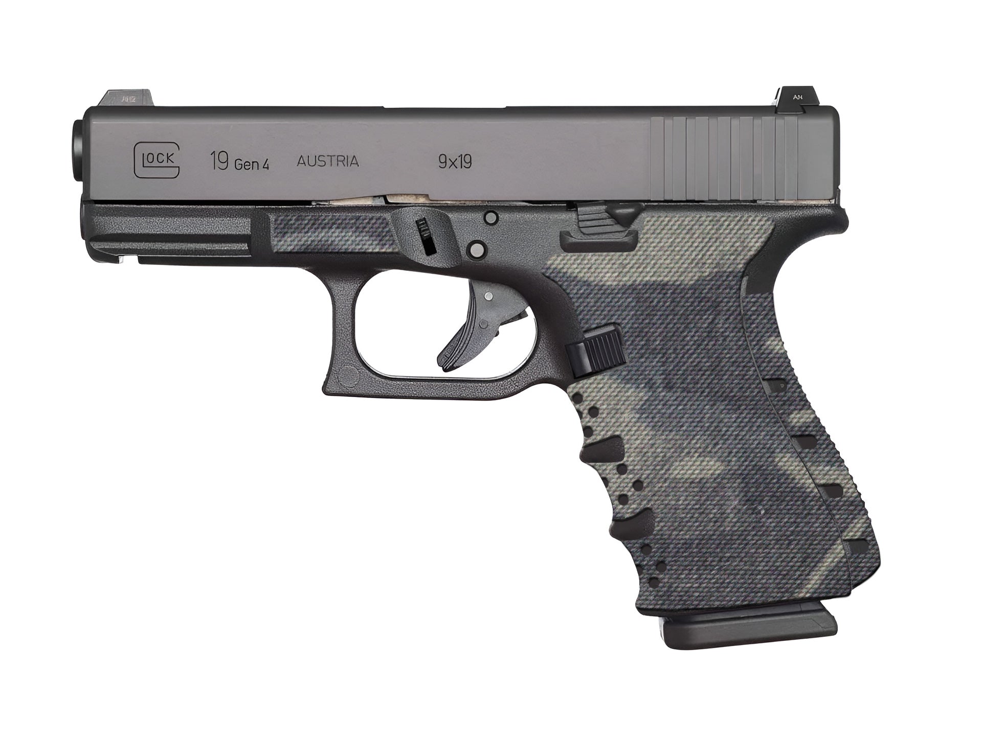 CTX Cordura 1000D Grip Kit for GLOCK G19/G23/G32 Pistols — Black Multicam