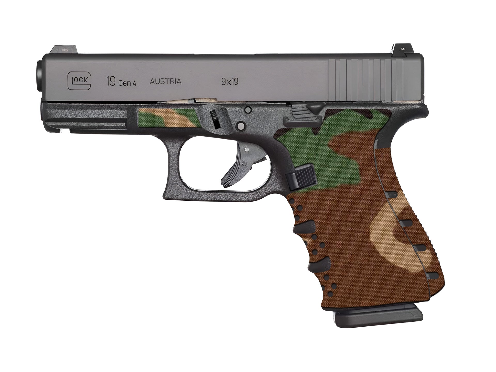 CTX Cordura 1000D Grip Kit for GLOCK G19/G23/G32 Pistols — M81 Woodland